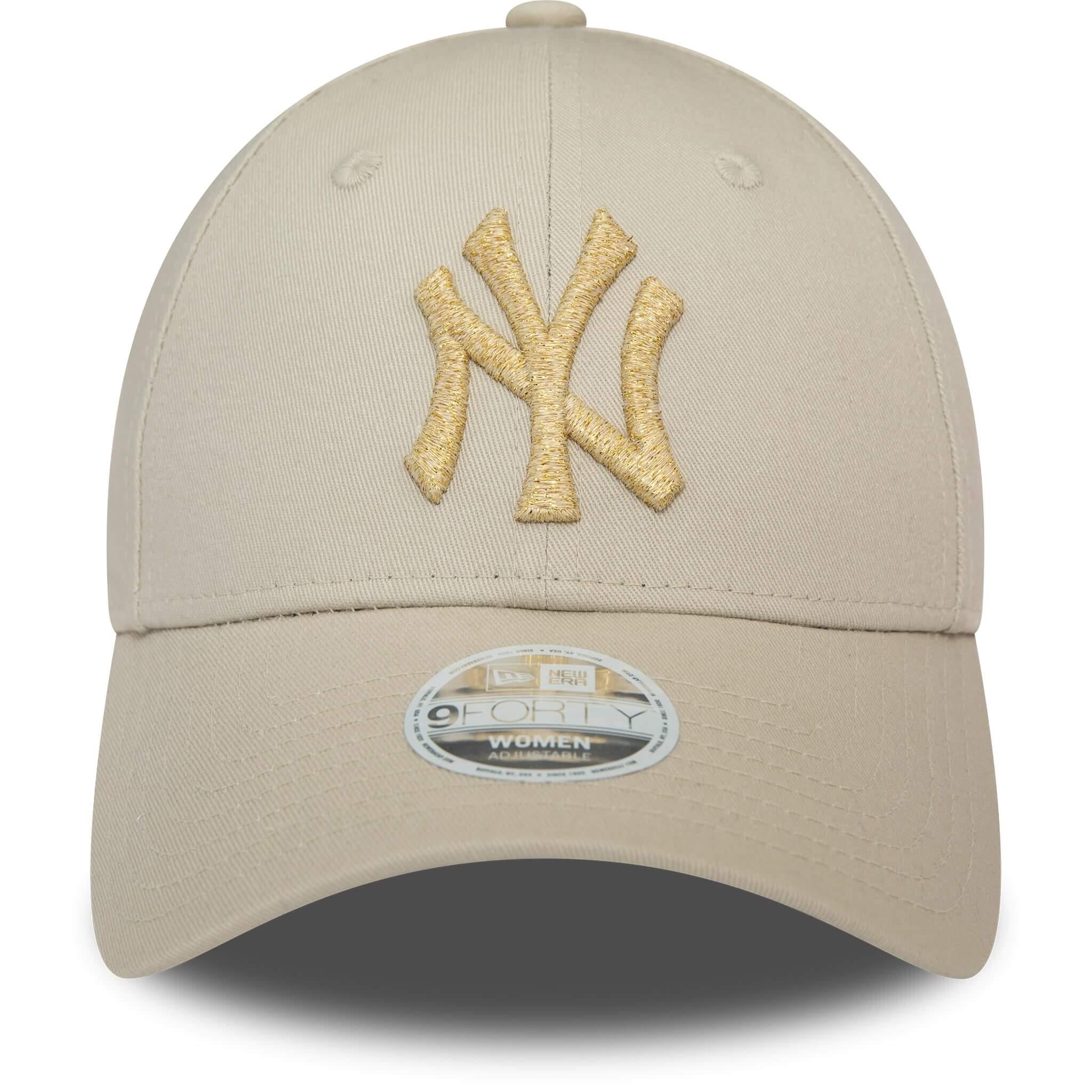  New Era Şapka - Wmns Metallic Logo 9FORTY New York Yankees - Bej