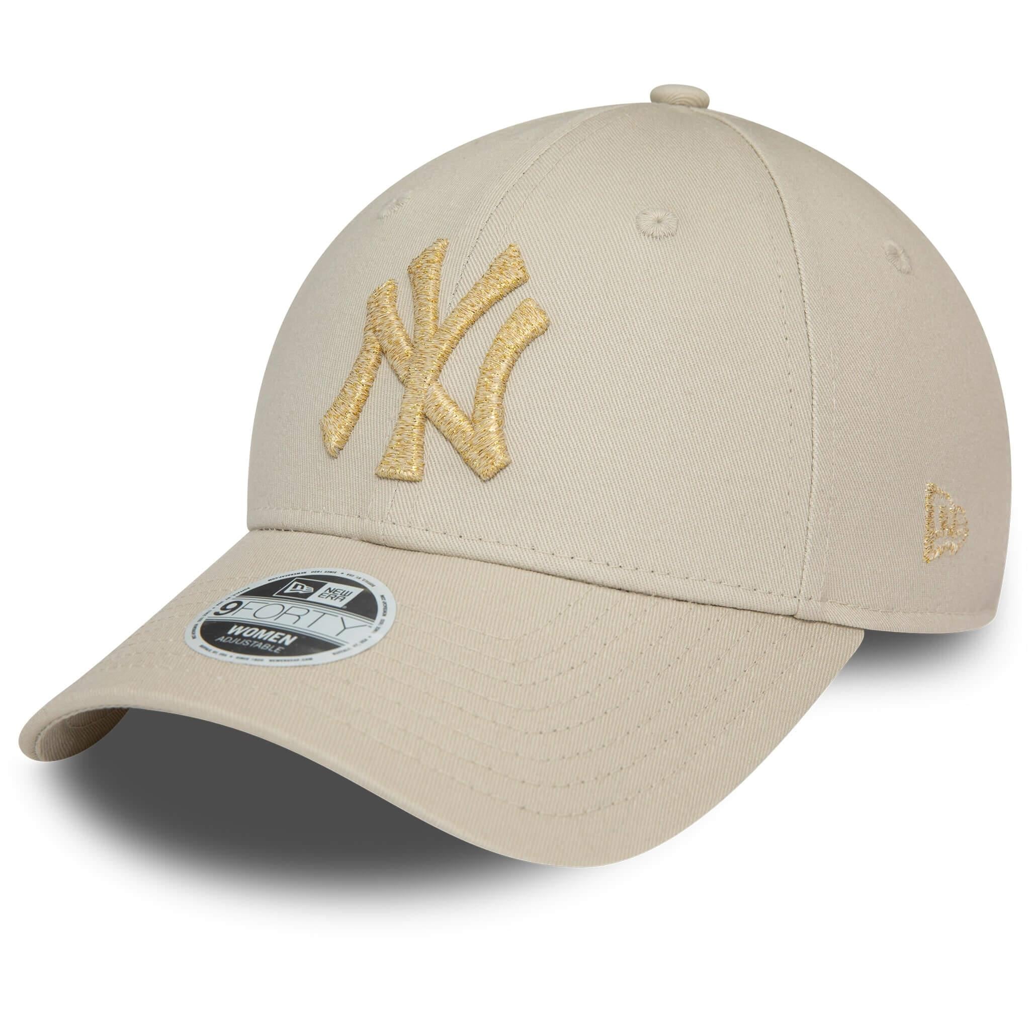  New Era Şapka - Wmns Metallic Logo 9FORTY New York Yankees - Bej