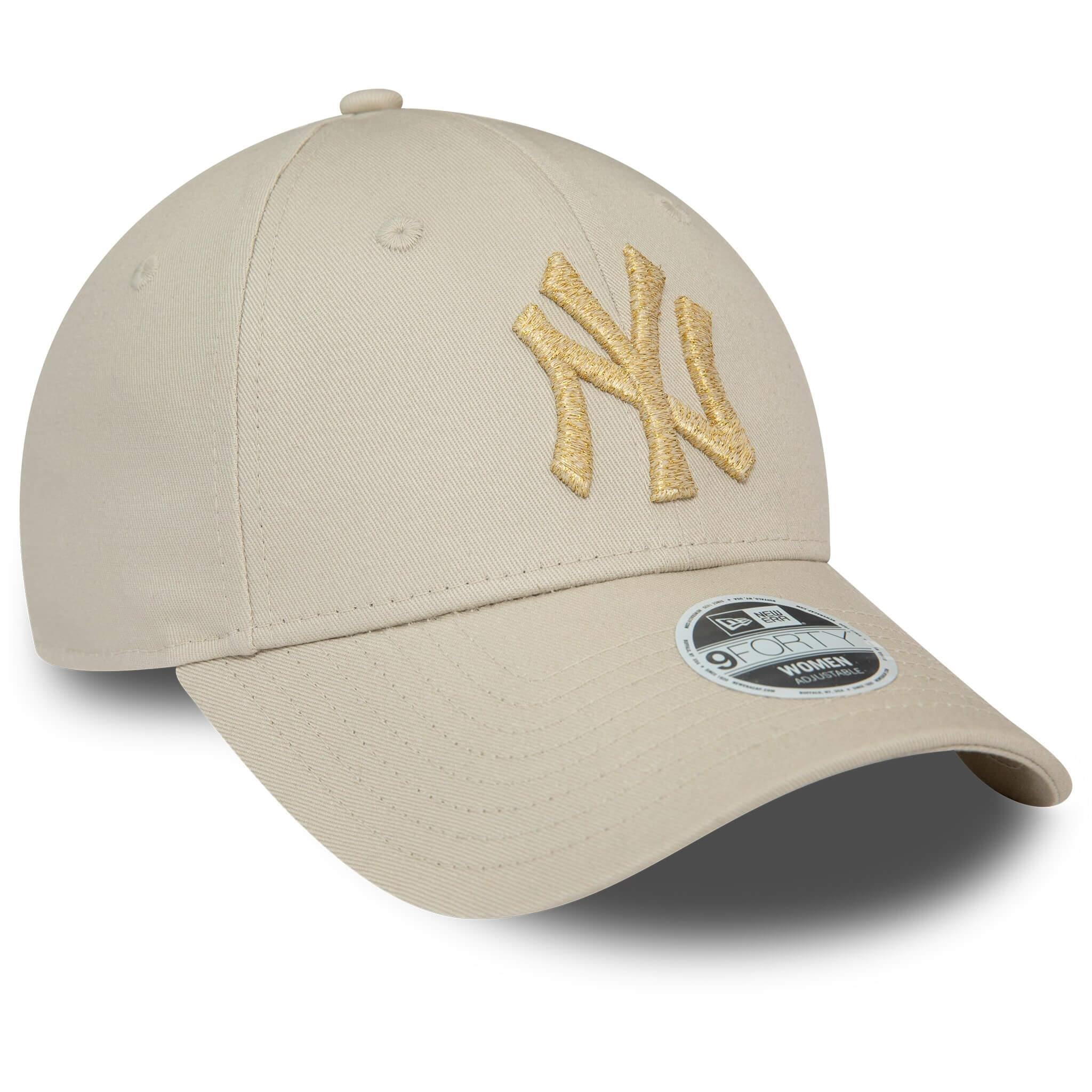  New Era Şapka - Wmns Metallic Logo 9FORTY New York Yankees - Bej