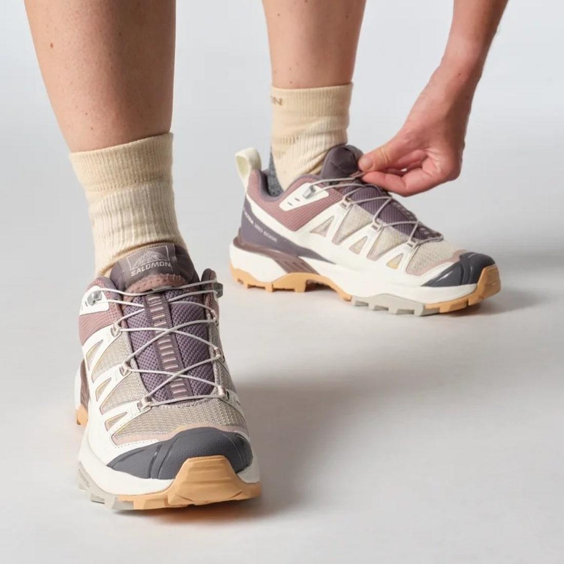  Salomon X Ultra 360 Edge Kadın Outdoor Ayakkabı - Krem / Mürdüm