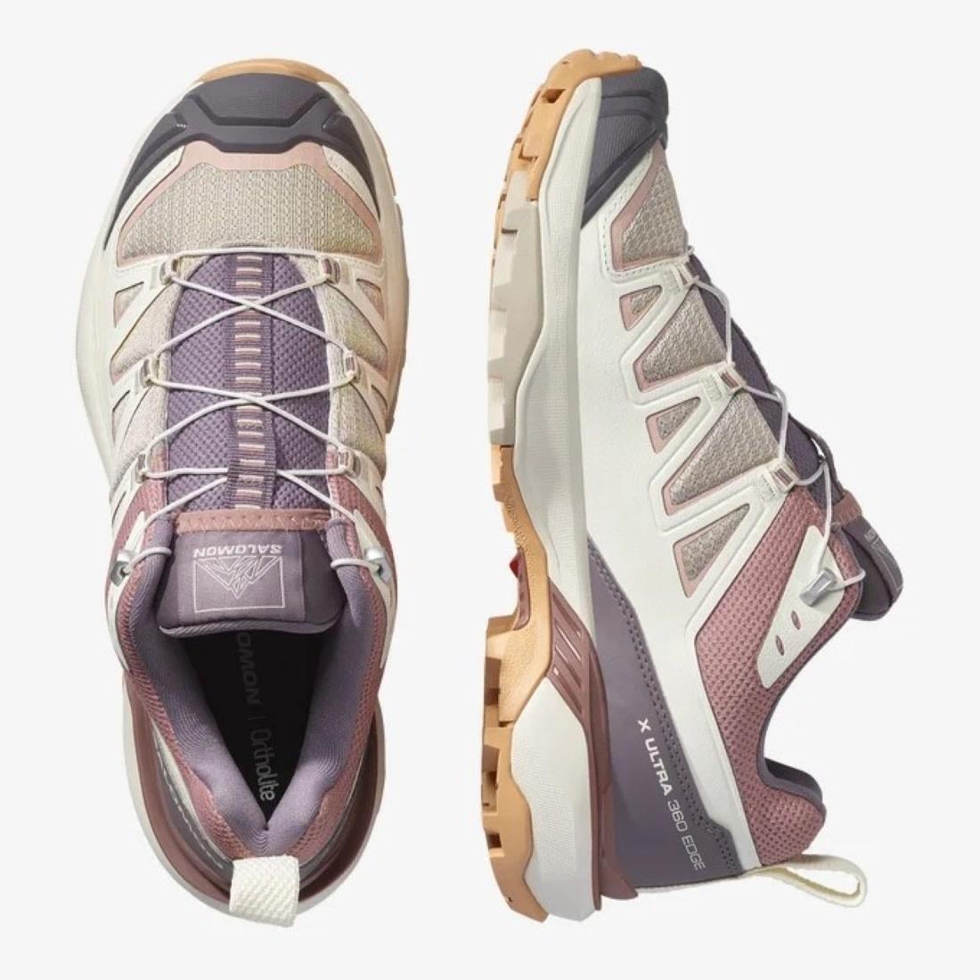  Salomon X Ultra 360 Edge Kadın Outdoor Ayakkabı - Krem / Mürdüm
