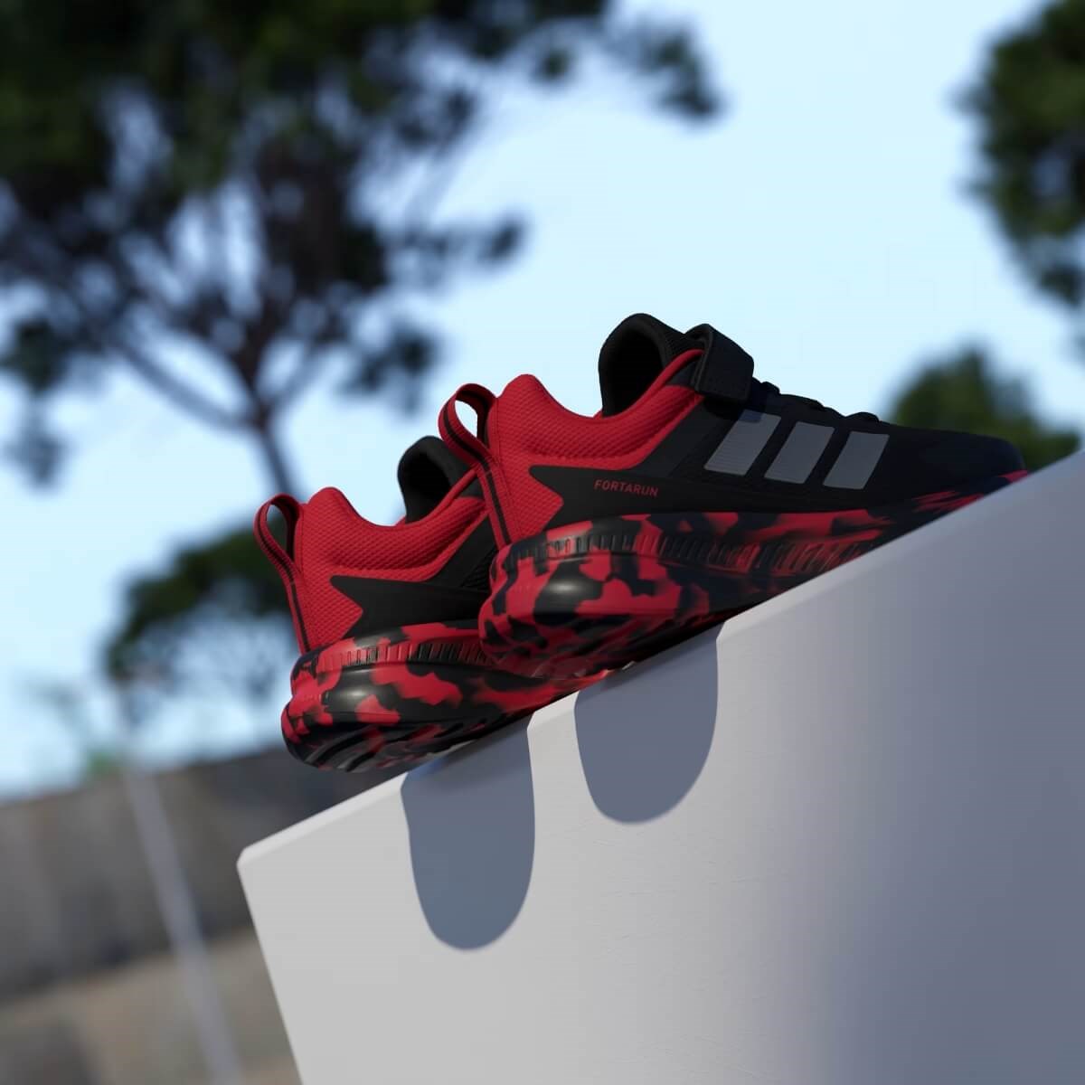 Adidas Fortarun 4.0 EL C Çocuk Ayakkabısı - Siyah / Kırmızı
