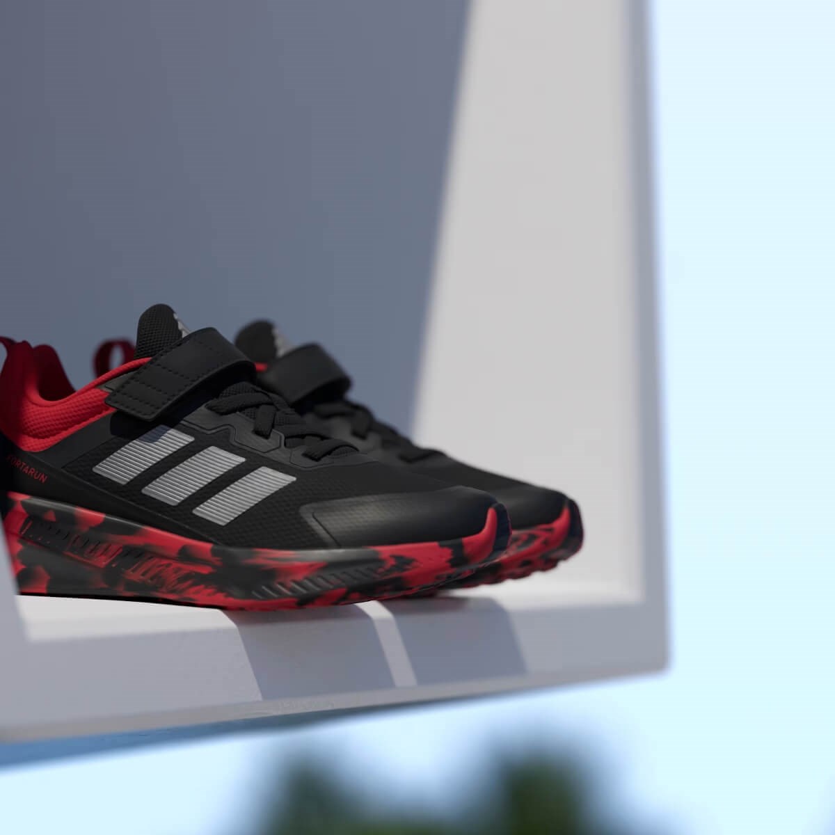 Adidas Fortarun 4.0 EL C Çocuk Ayakkabısı - Siyah / Kırmızı