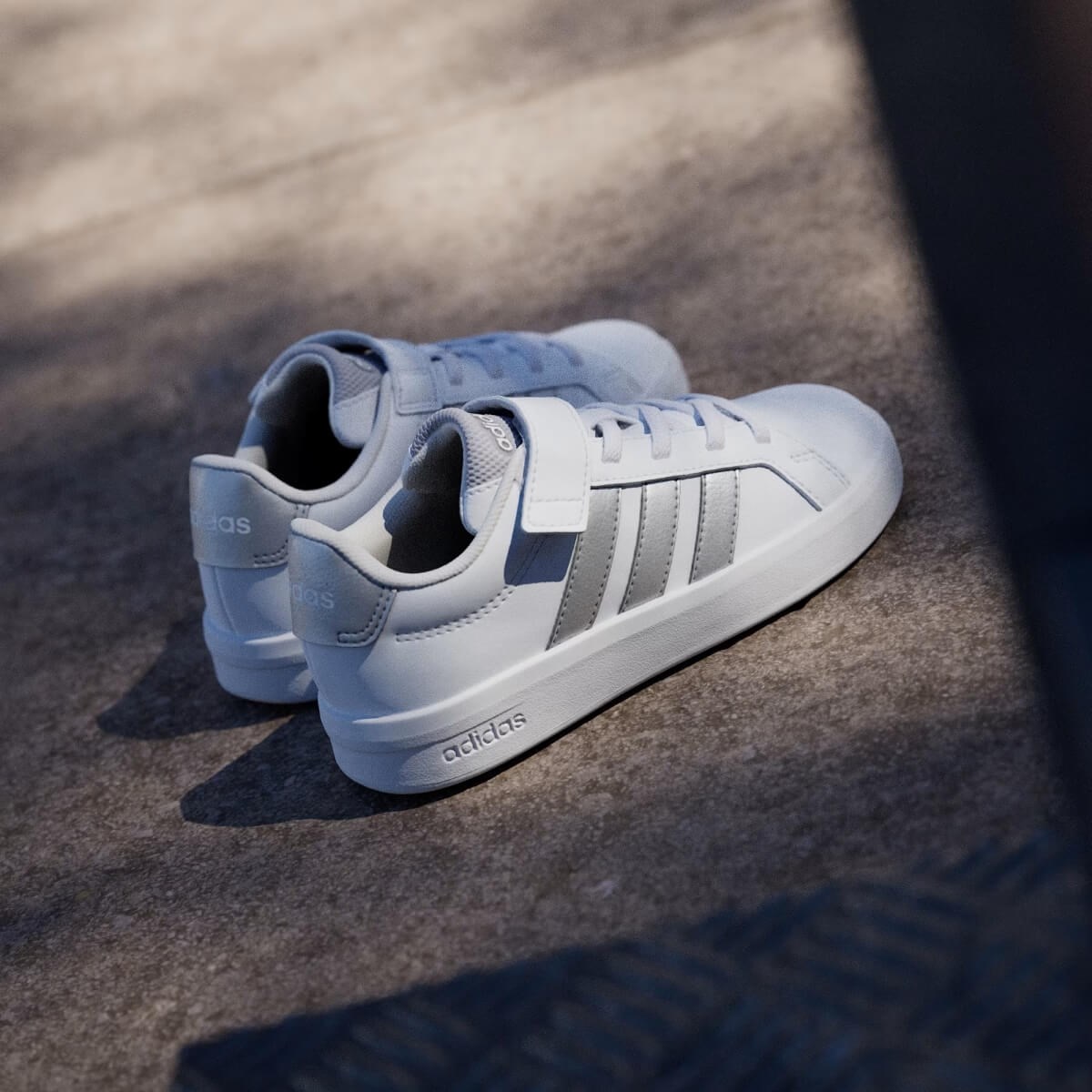 Adidas Grand Court 3.0 EL C Çocuk Ayakkabısı - Beyaz / Gümüş