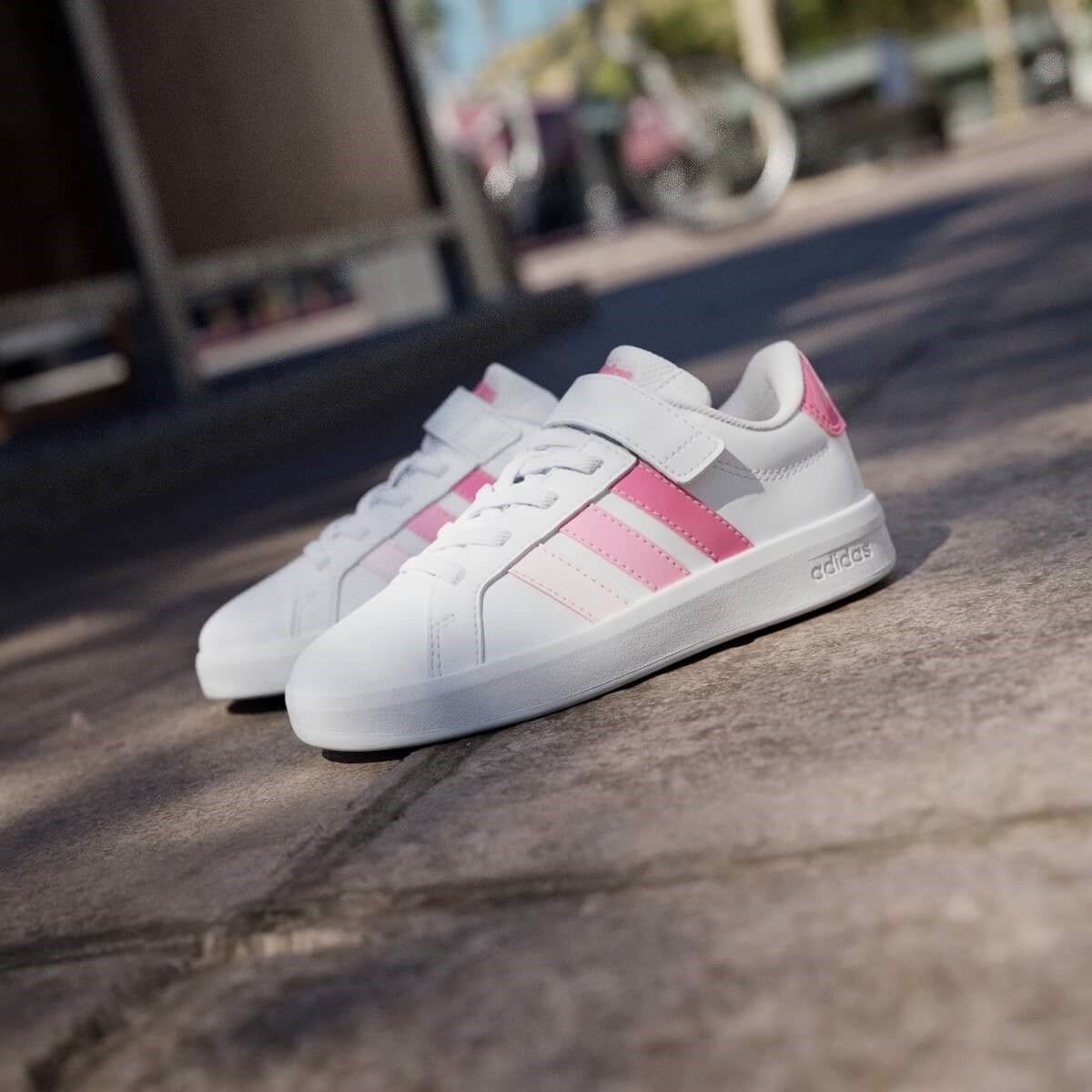 Adidas Grand Court 3.0 EL C Çocuk Ayakkabısı - Beyaz / Pembe