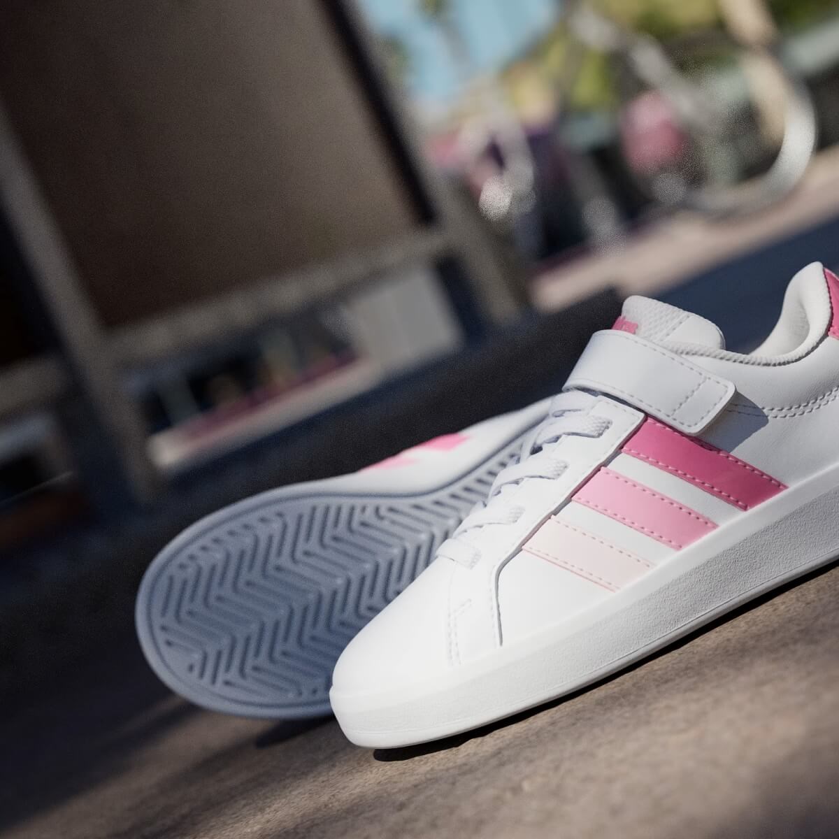 Adidas Grand Court 3.0 EL C Çocuk Ayakkabısı - Beyaz / Pembe