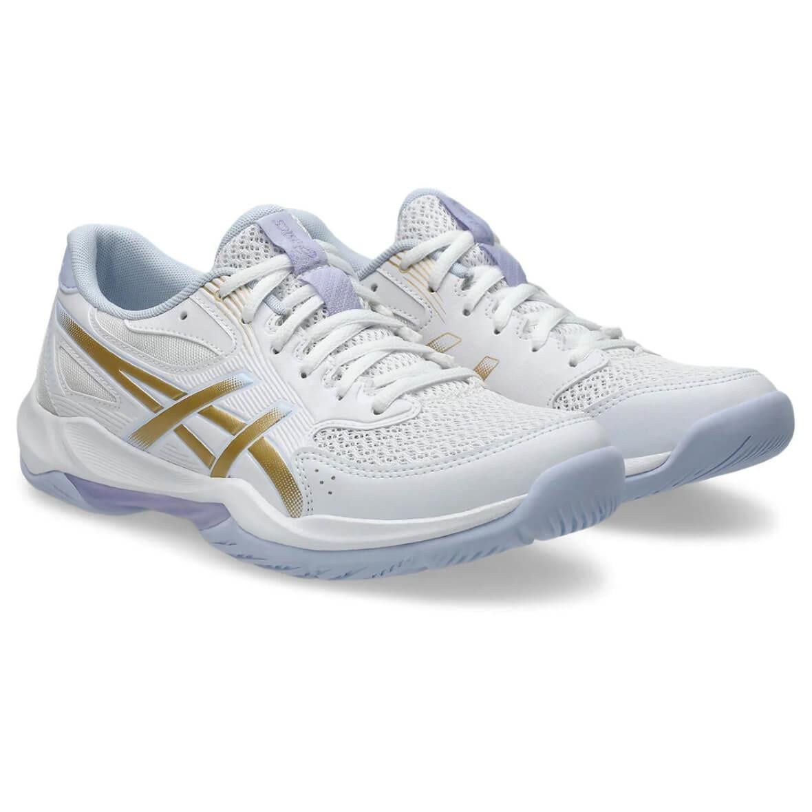 Asics Gel-Rocket 12 Kadın Spor Ayakkabı - Beyaz / Altın