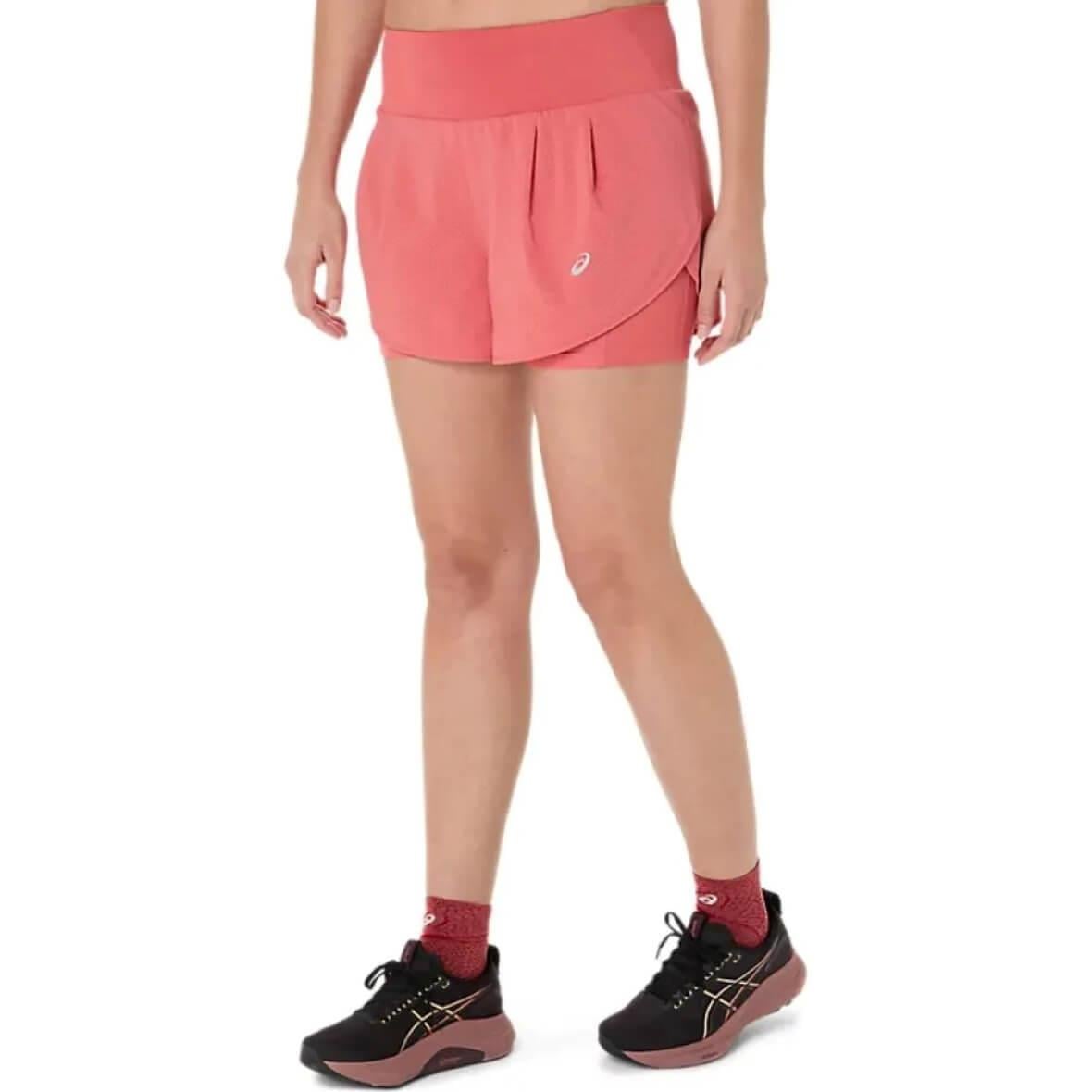 Asics Road 2-N-1 3.5In 2 in 1 Taytlı Kadın Şort - Mercan