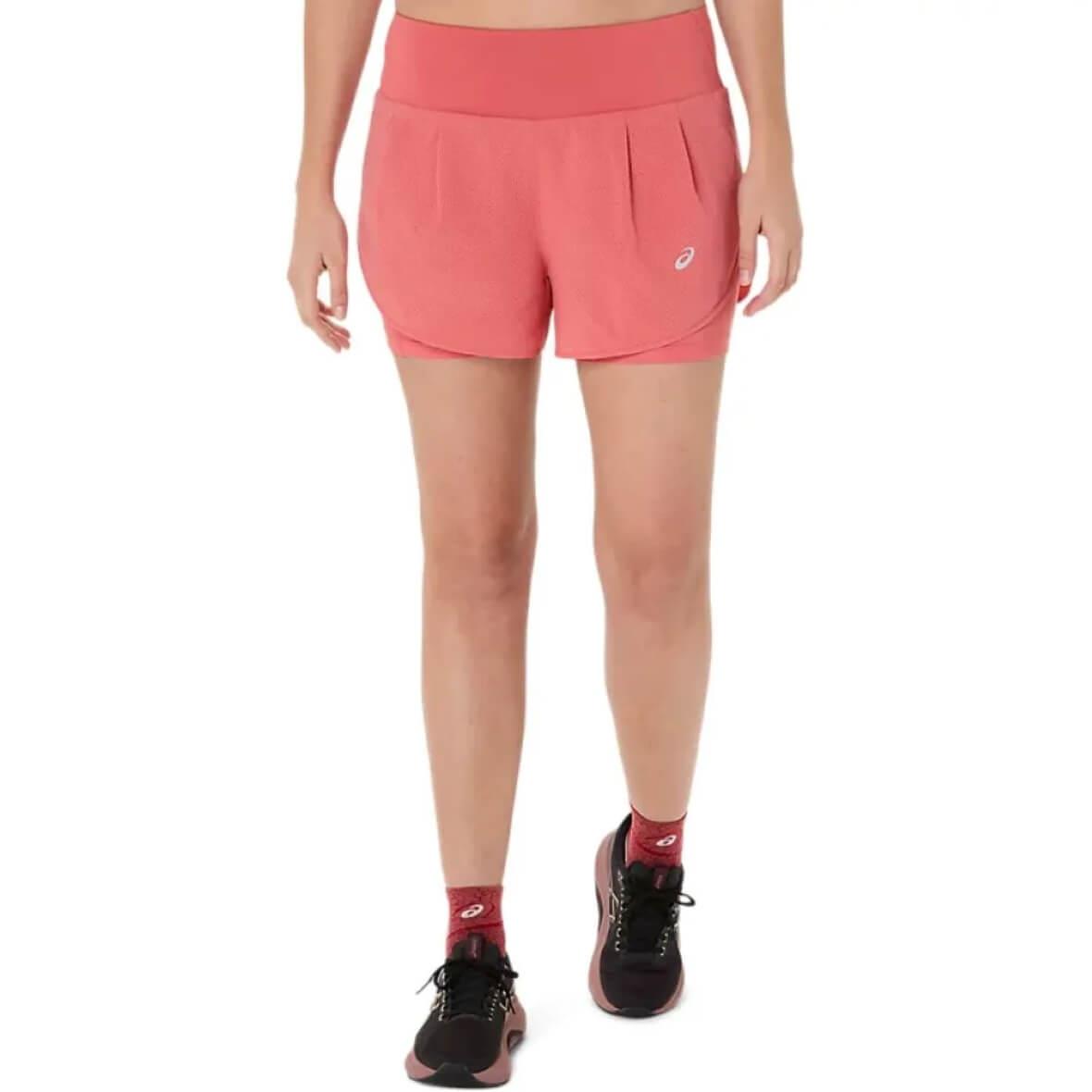 Asics Road 2-N-1 3.5In 2 in 1 Taytlı Kadın Şort - Mercan