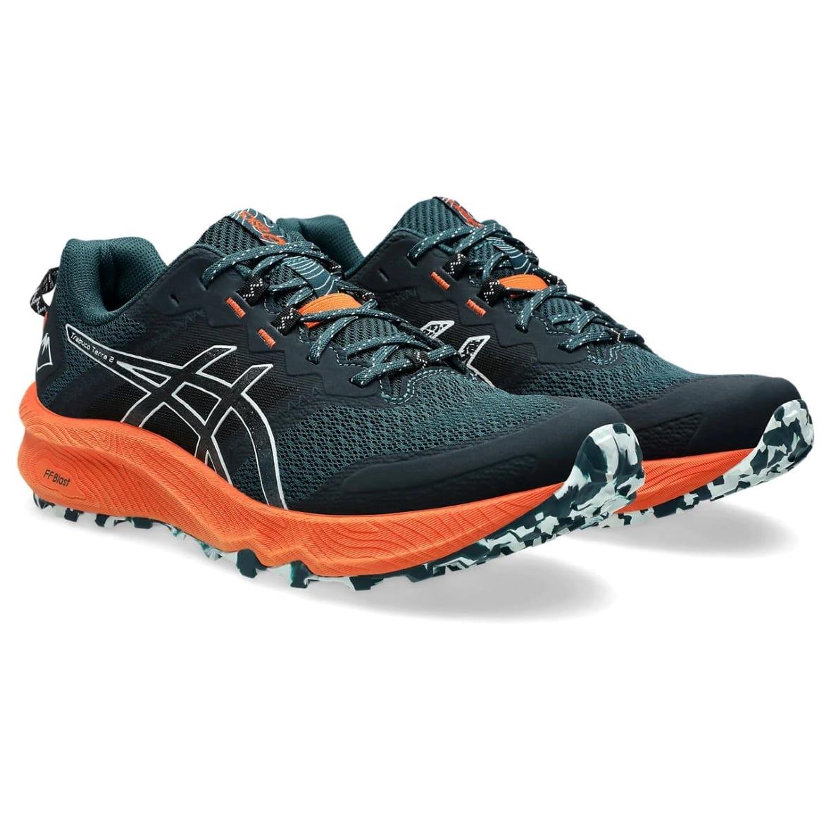Asics Trabuco Terra 2 Erkek Outdoor Koşu Ayakkabısı - Siyah / Petrol Yeşili