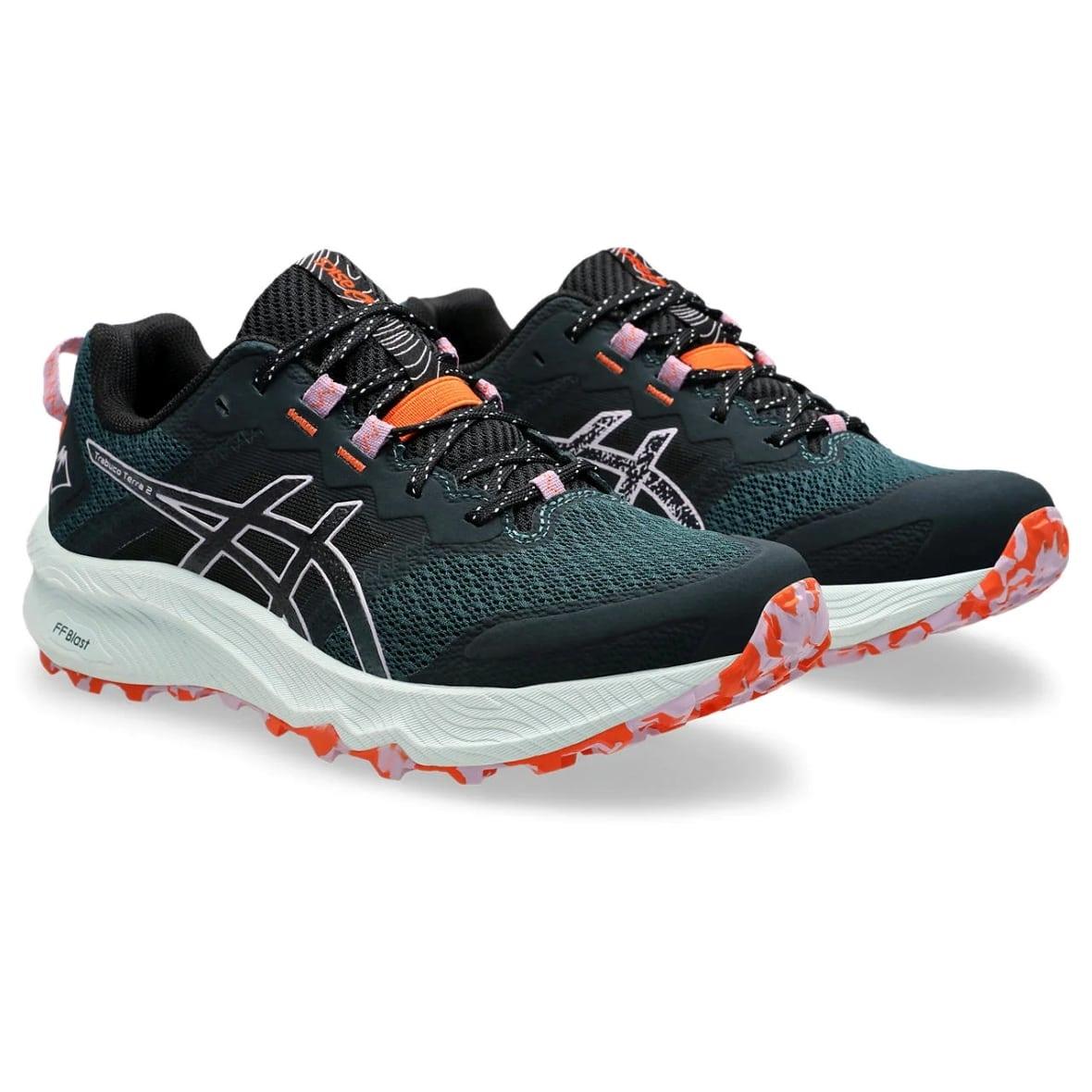 Asics Trabuco Terra 2 Kadın Outdoor Koşu Ayakkabısı - Siyah / Petrol Yeşili
