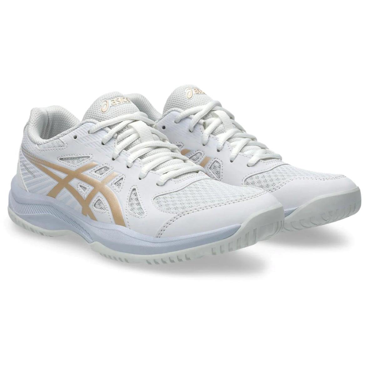 Asics Upcourt 6 Kadın Spor Ayakkabı - Beyaz / Altın