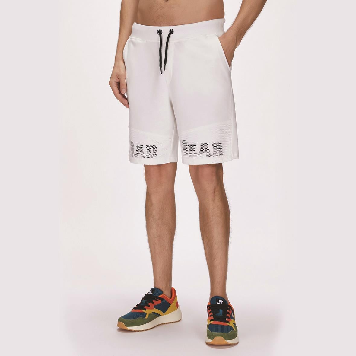 Bad Bear Grid Erkek Şort - Kırık Beyaz