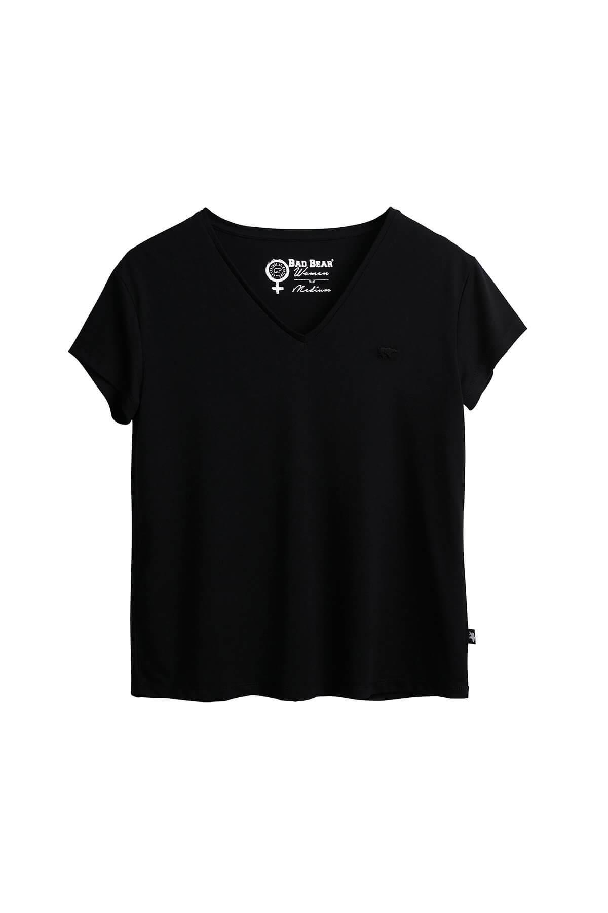Bad Bear Violet V-Neck Kadın T-Shirt - Siyah
