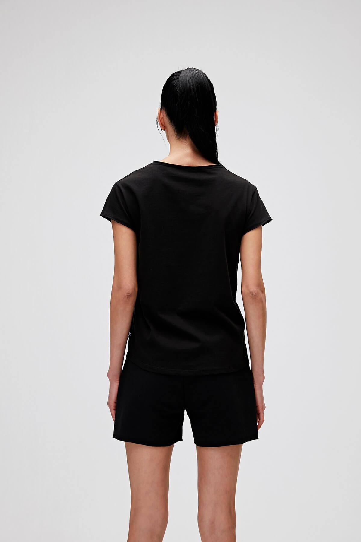 Bad Bear Violet V-Neck Kadın T-Shirt - Siyah