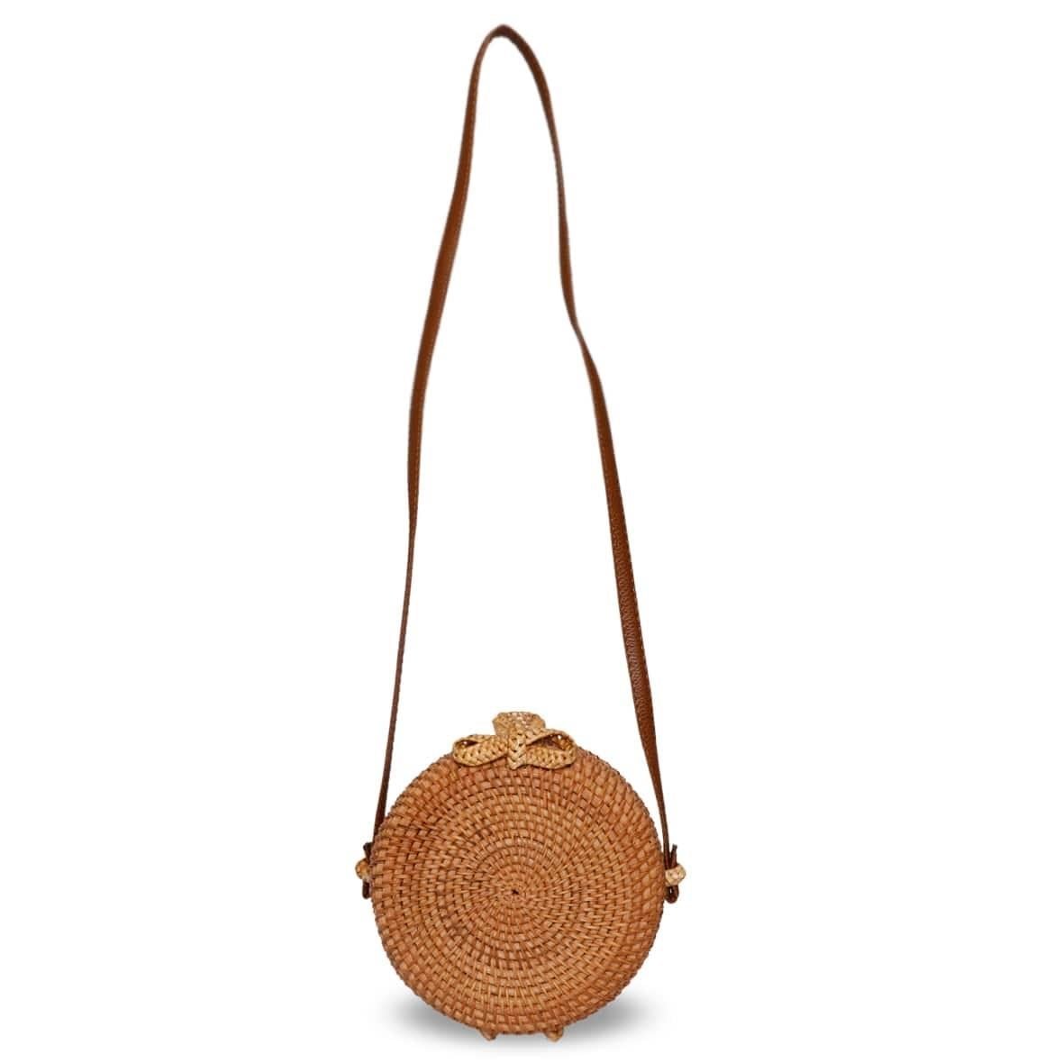 Bagoist 16 Cm Tam Oval Rattan Çanta