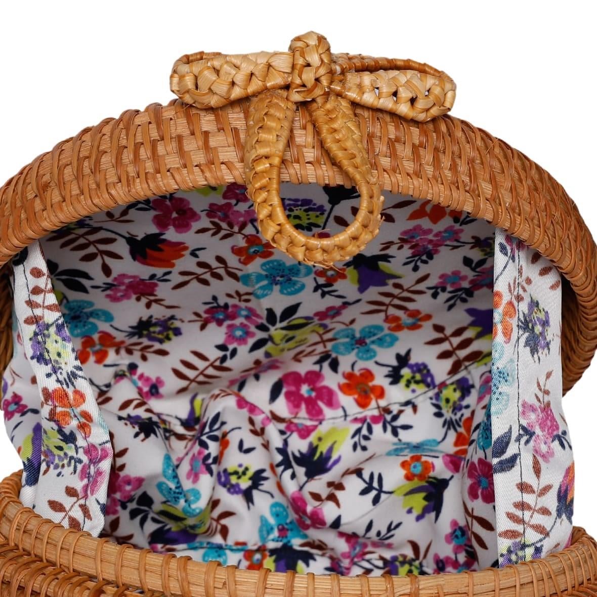 Bagoist 16 Cm Tam Oval Rattan Çanta