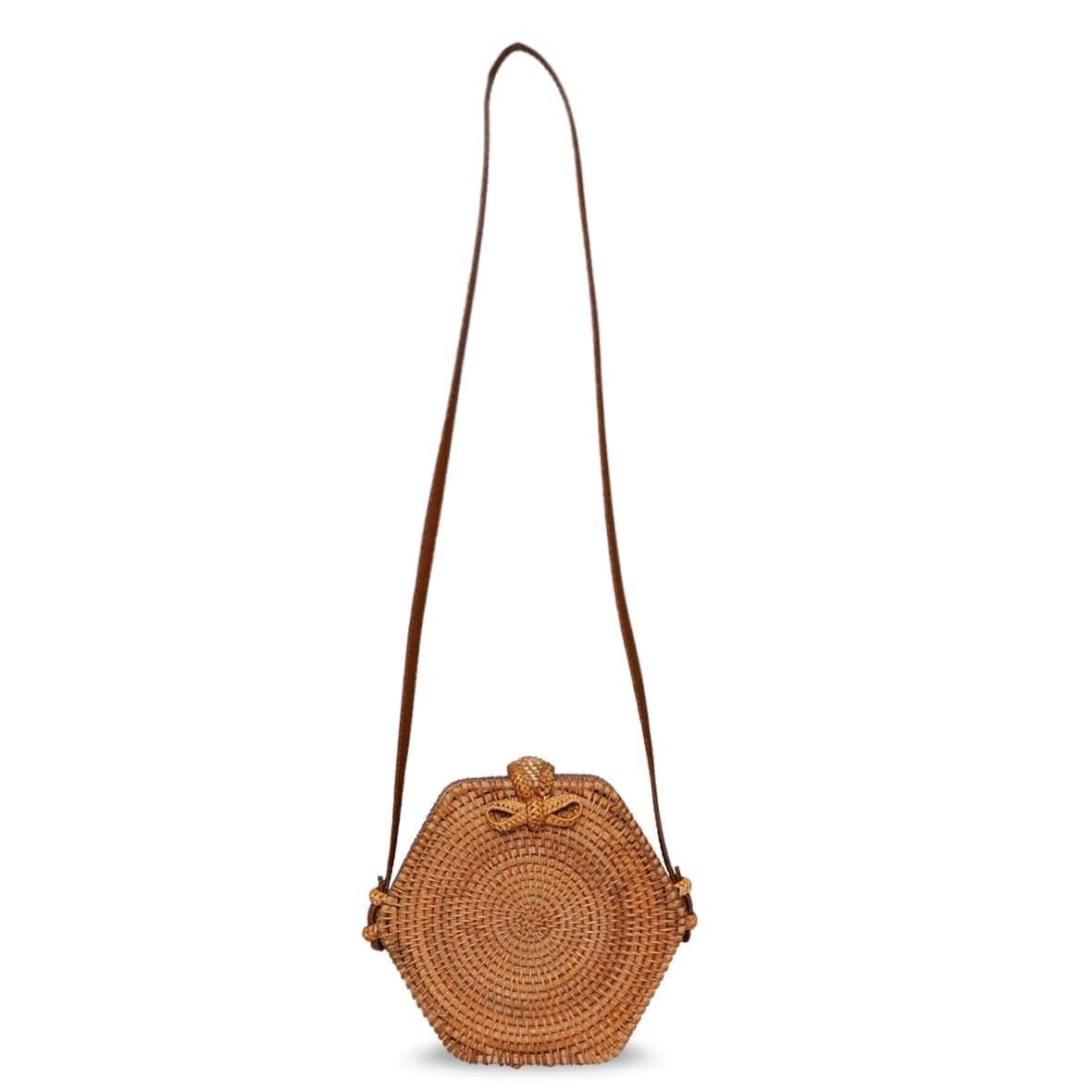 Bagoist 20 cm Altıgen Rattan Çanta