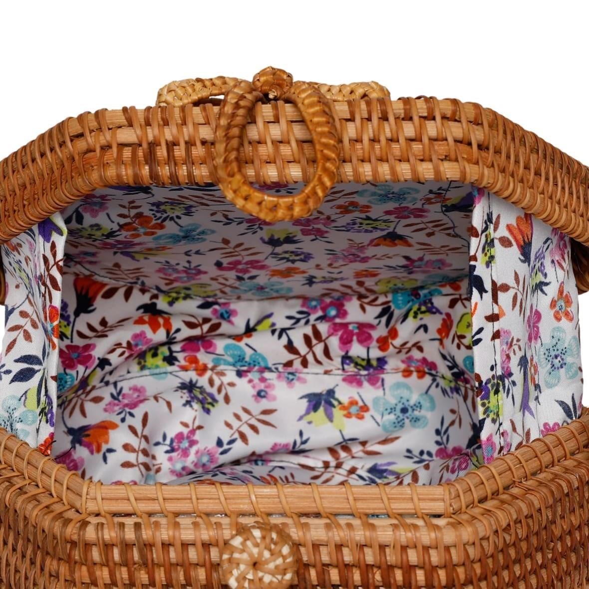 Bagoist 20 cm Altıgen Rattan Çanta