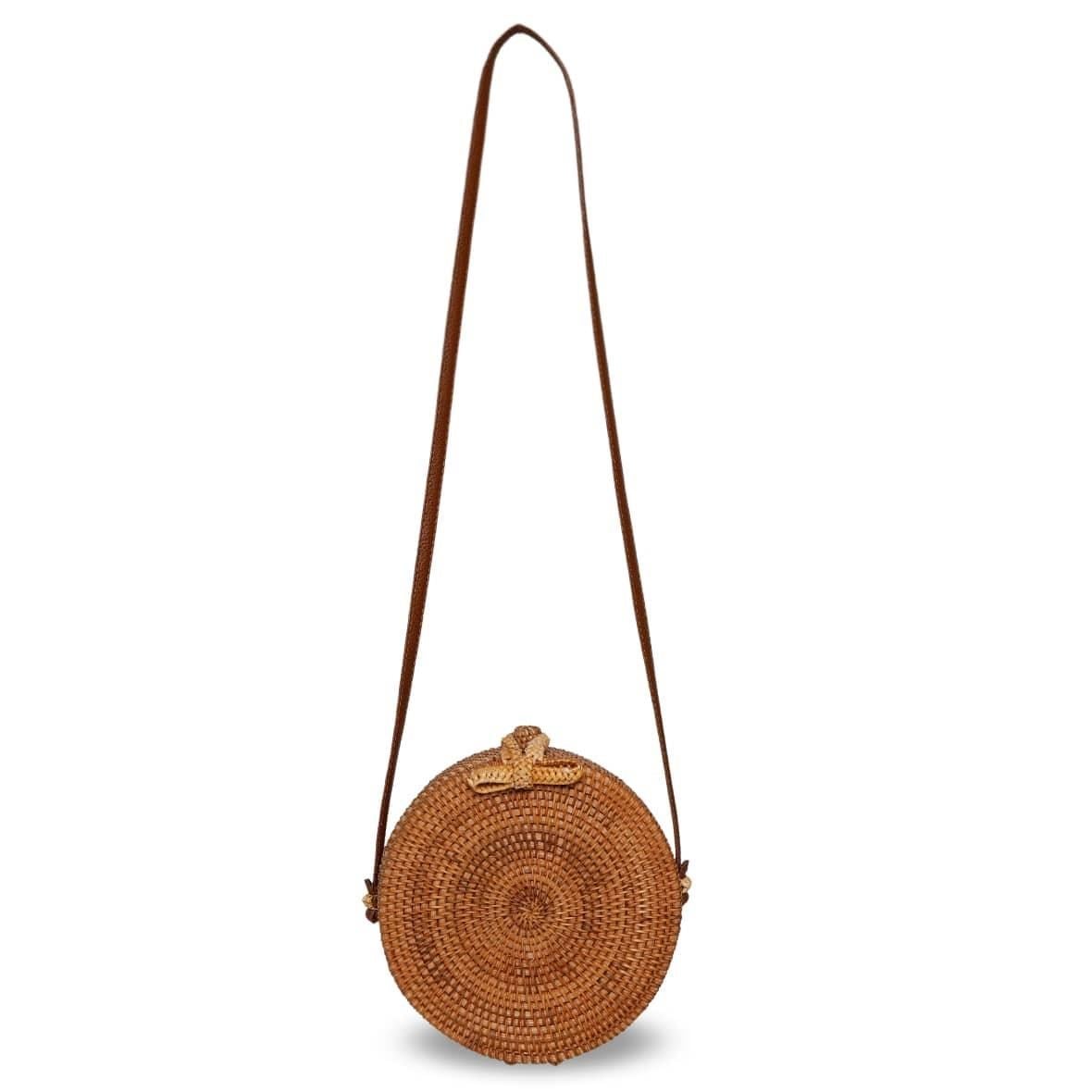 Bagoist 20 cm Oval Rattan Çanta