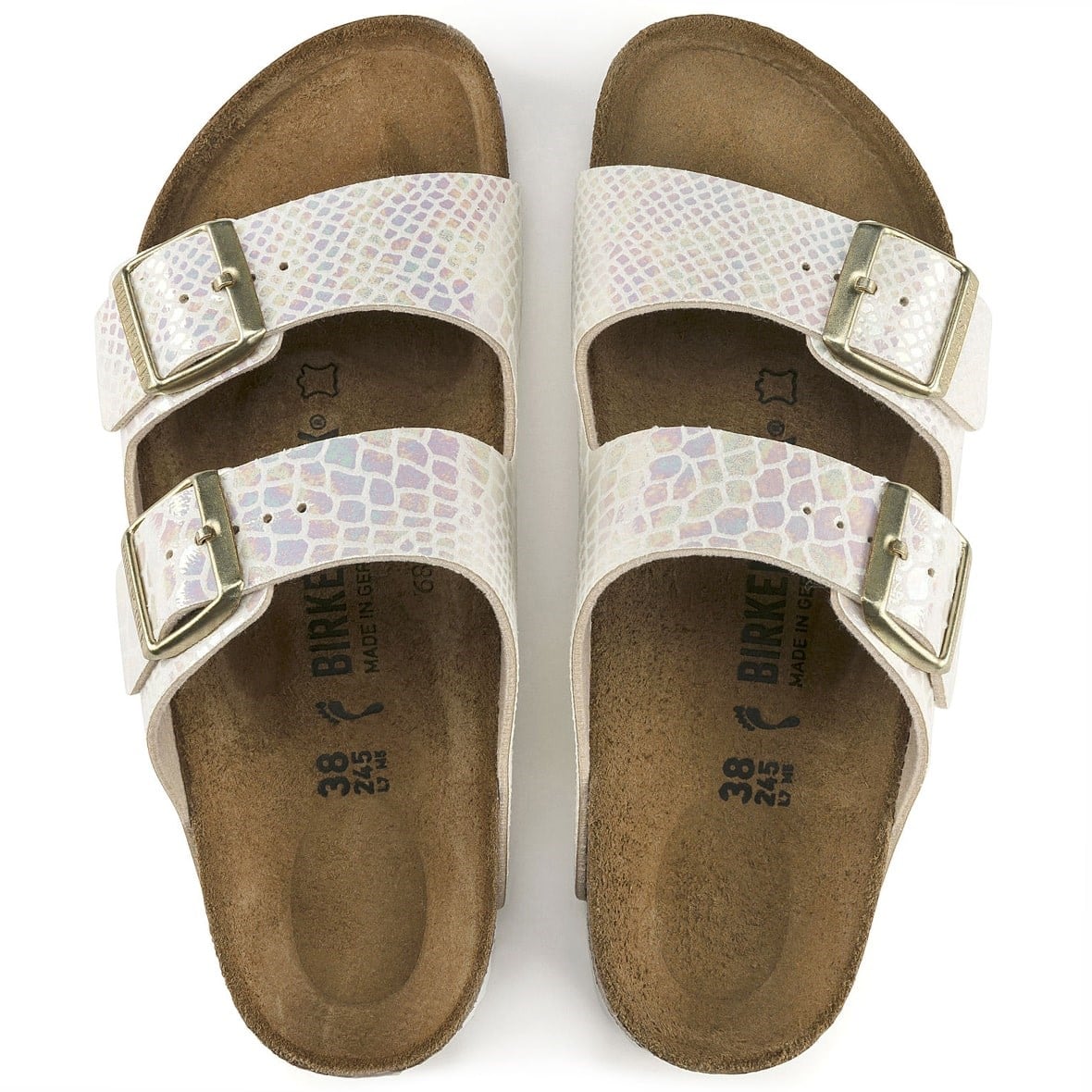Birkenstock Arizona Bayan Terlik & Sandalet - Shiny Snake Cream