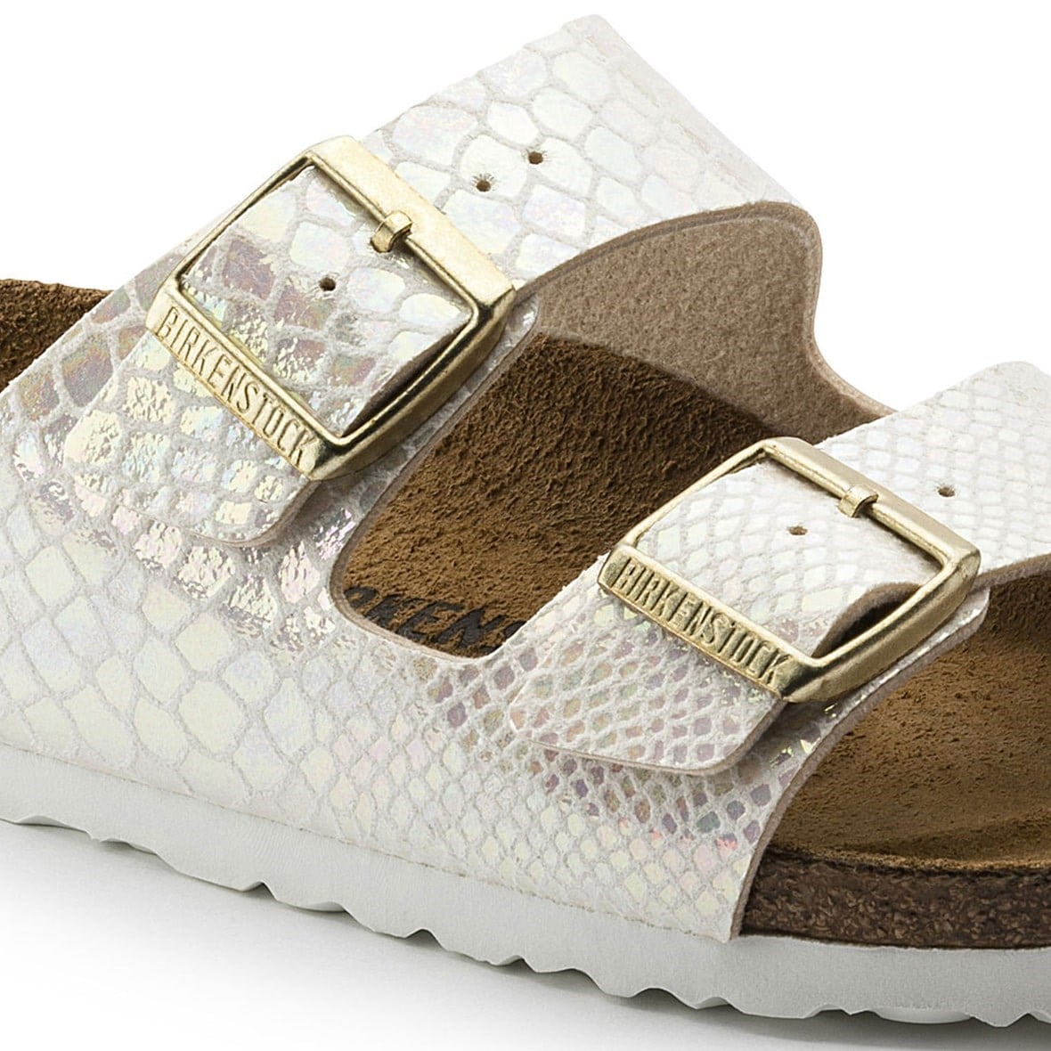 Birkenstock Arizona Bayan Terlik & Sandalet - Shiny Snake Cream