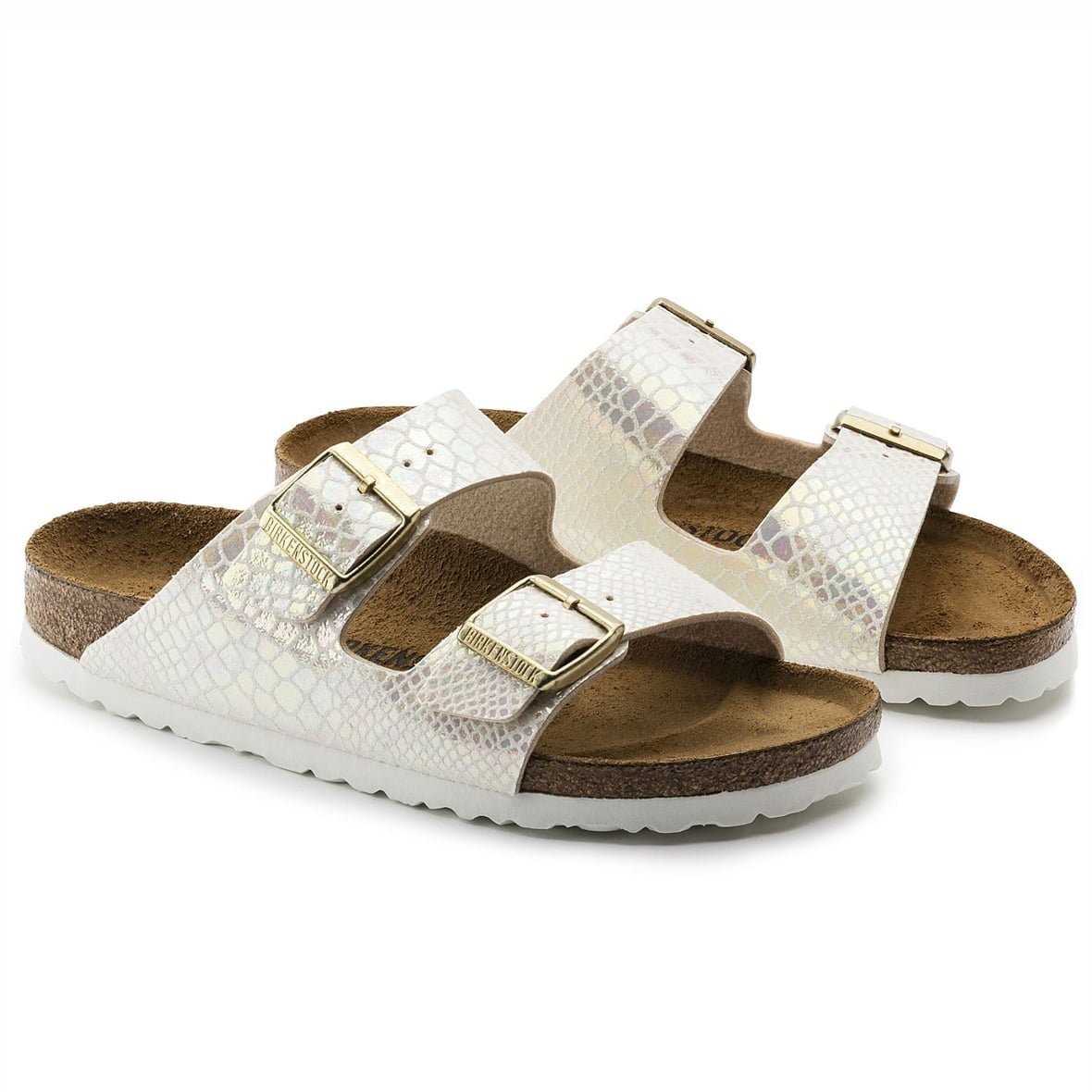 Birkenstock Arizona Bayan Terlik & Sandalet - Shiny Snake Cream