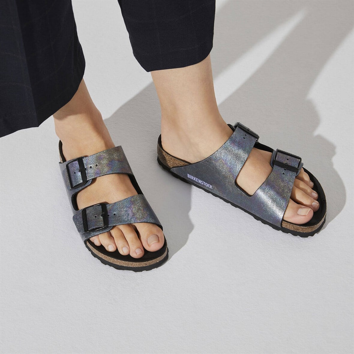 Birkenstock Arizona Vegan Bayan Terlik - Iridescent Black