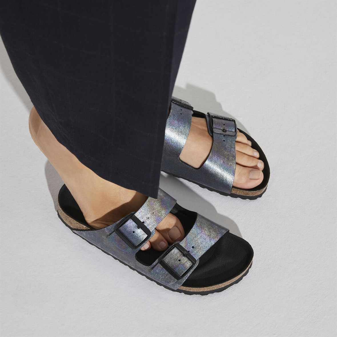 Birkenstock Arizona Vegan Bayan Terlik - Iridescent Black