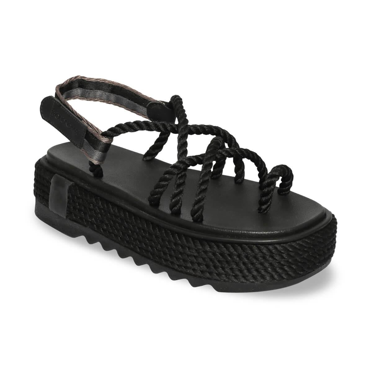 Bohonomad Ibiza Chunky Platform Kadın Sandalet - Siyah