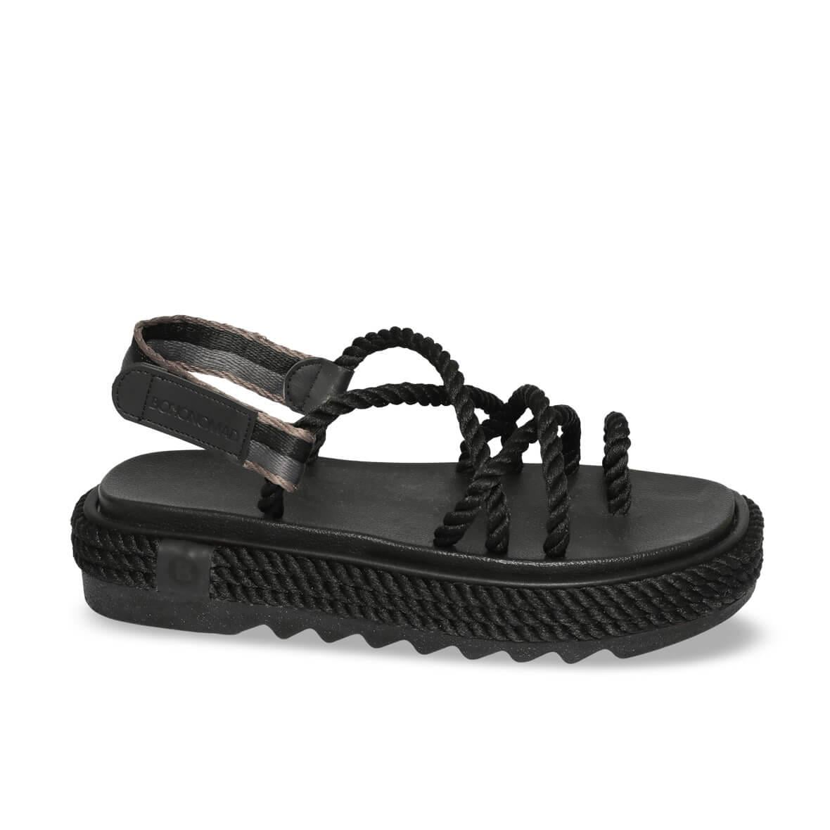 Bohonomad Ibiza Mid Platform Kadın Sandalet - Siyah
