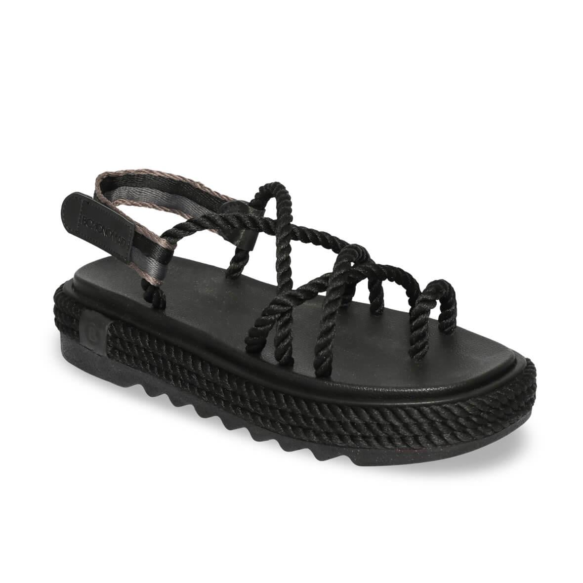 Bohonomad Ibiza Mid Platform Kadın Sandalet - Siyah
