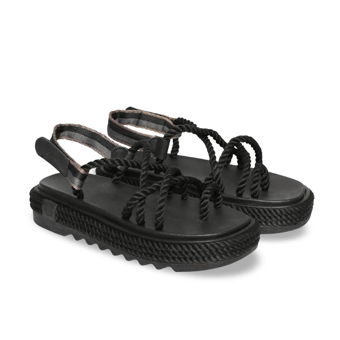 Bohonomad Ibiza Mid Platform Kadın Sandalet - Siyah