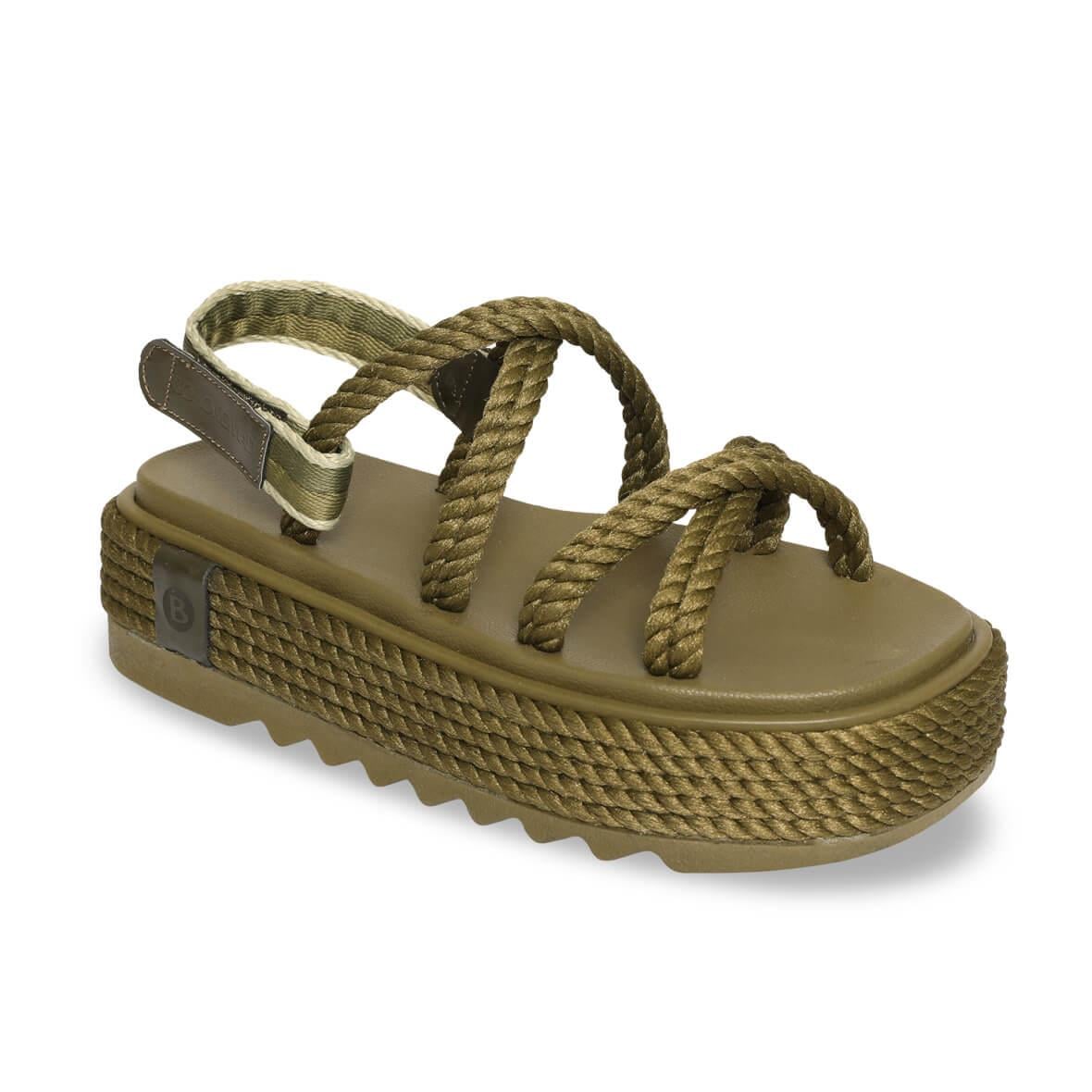Bohonomad Tahiti Chunky Platform Kadın Sandalet - Haki