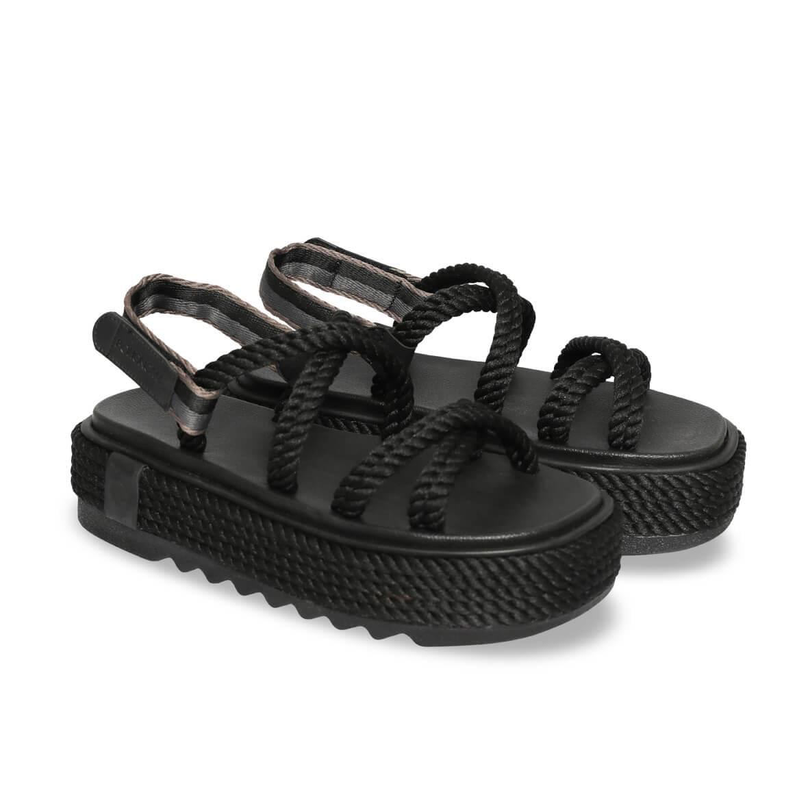 Bohonomad Tahiti Chunky Platform Kadın Sandalet - Siyah