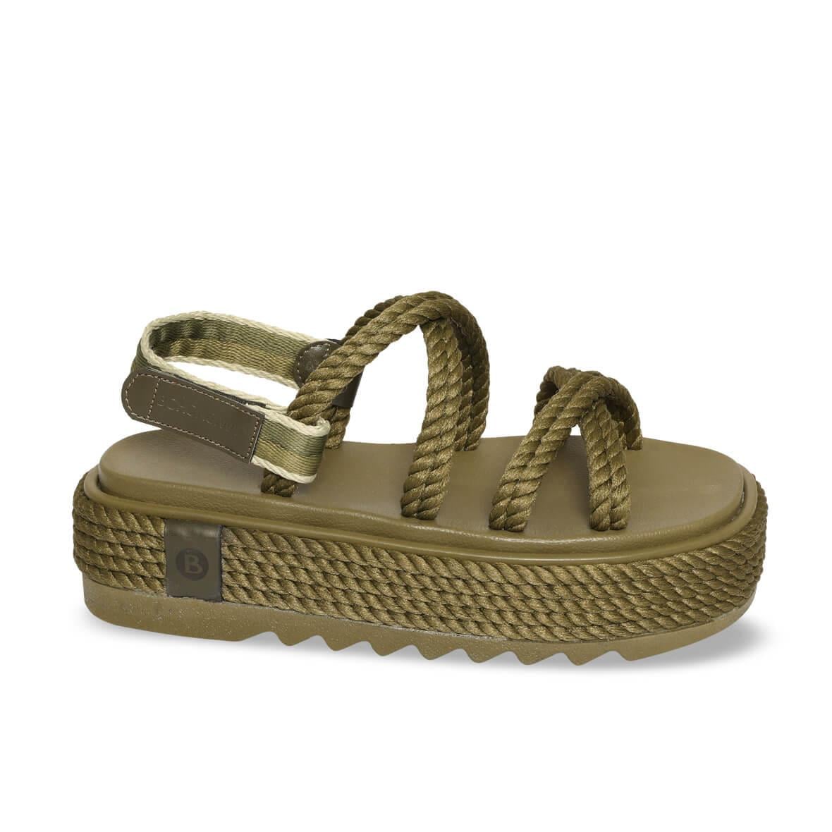 Bohonomad Tahiti Chunky Platform Kadın Sandalet - Haki