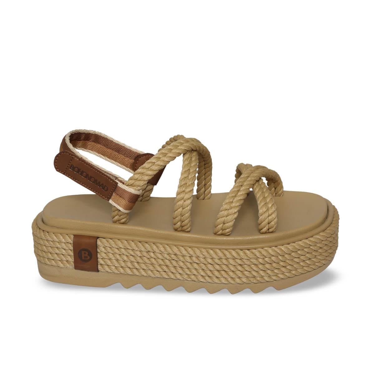 Bohonomad Tahiti Chunky Platform Kadın Sandalet - Bej
