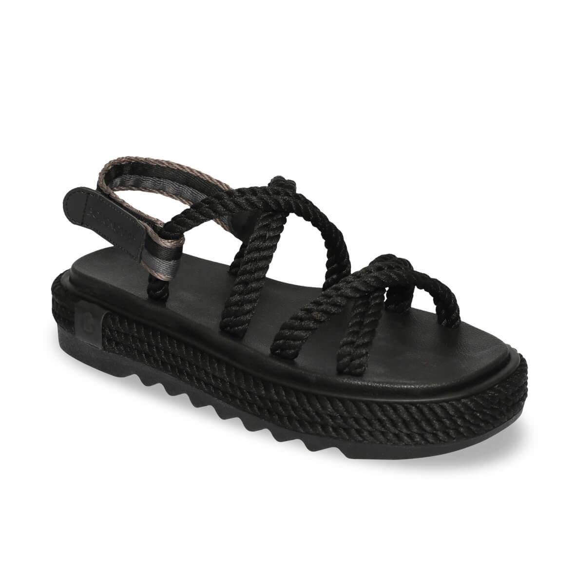 Bohonomad Tahiti Mid Platform Kadın Sandalet - Siyah