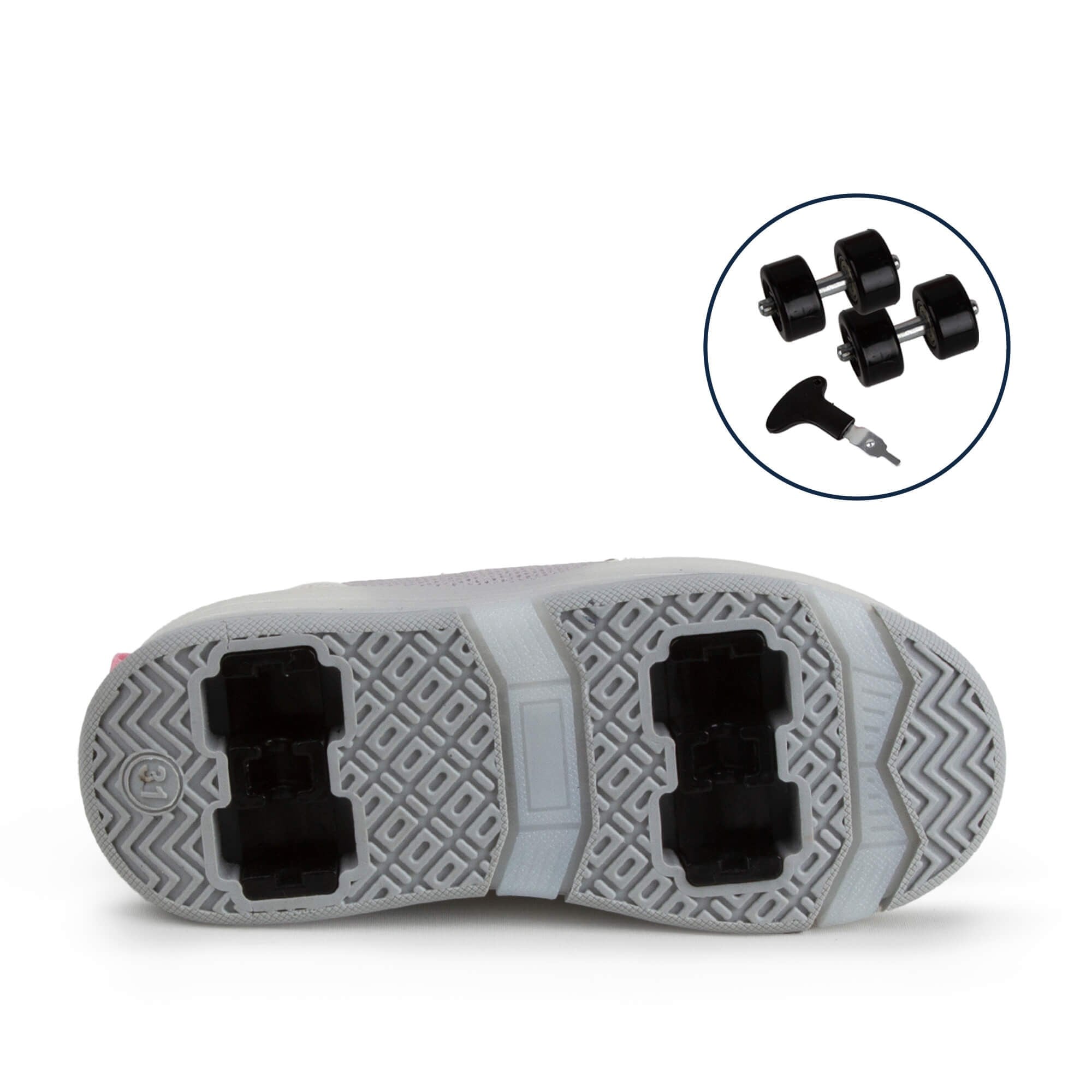 Buckhead Daisy Roller BUCK4496-BH232 Işıklı Petenli Çocuk Ayakkabı - Beyaz