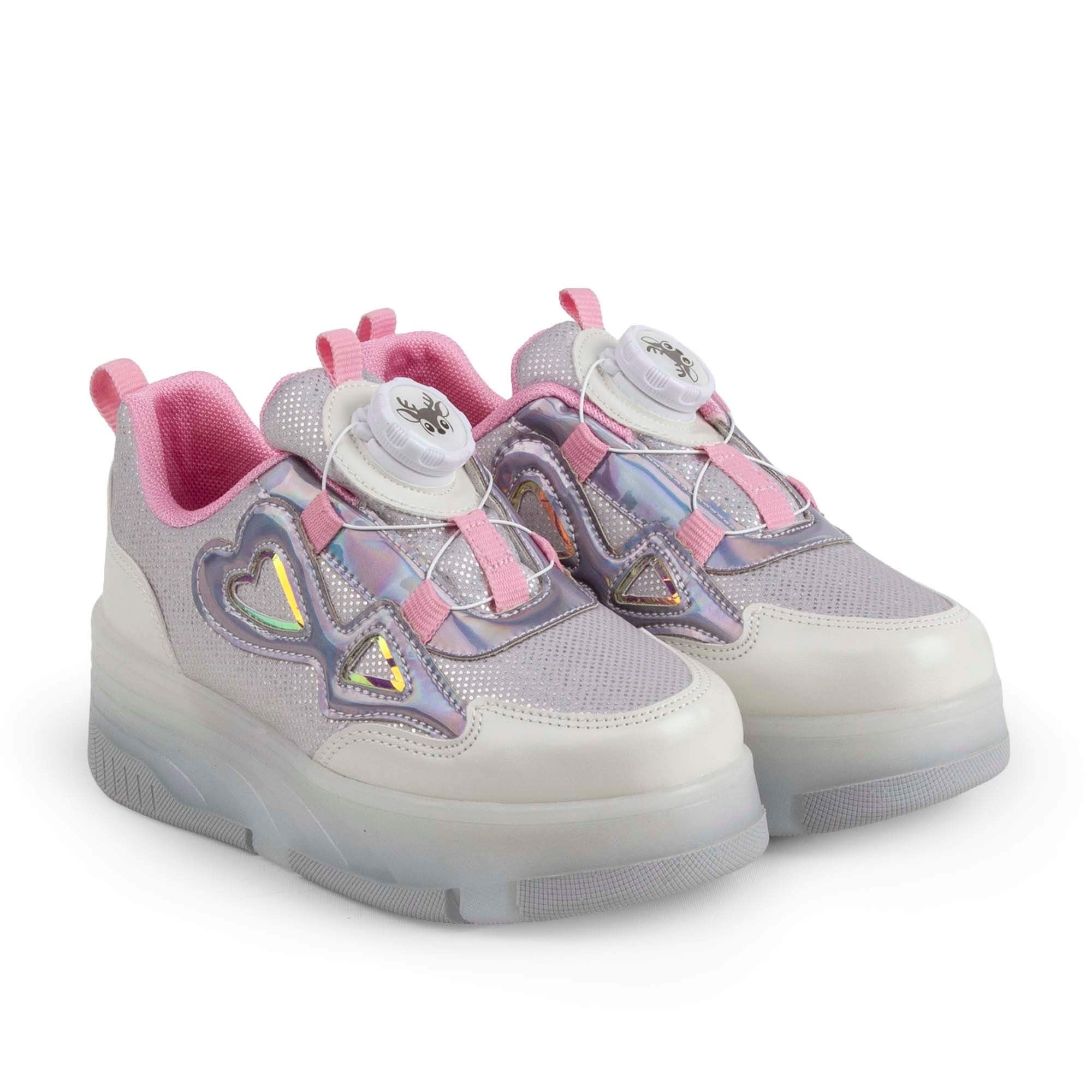 Buckhead Daisy Roller BUCK4496-BH232 Işıklı Petenli Çocuk Ayakkabı - Beyaz