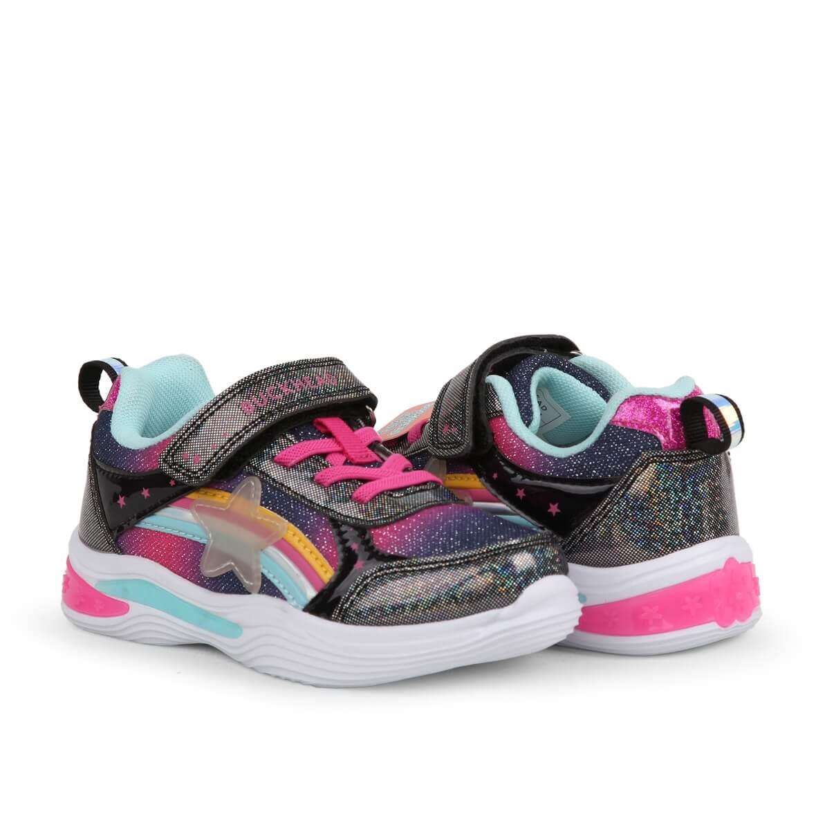 Buckhead Stary BUCK3024-BH001 Işıklı Çocuk Spor Ayakkabı - Siyah / Multi