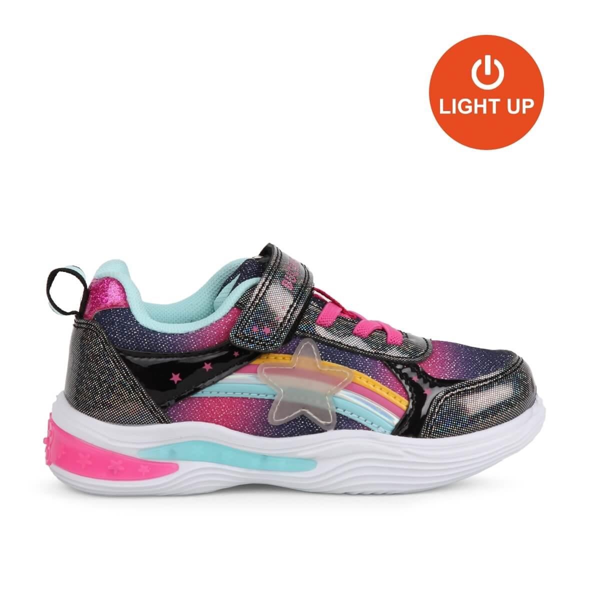 Buckhead Stary BUCK3024-BH001 Işıklı Çocuk Spor Ayakkabı - Siyah / Multi