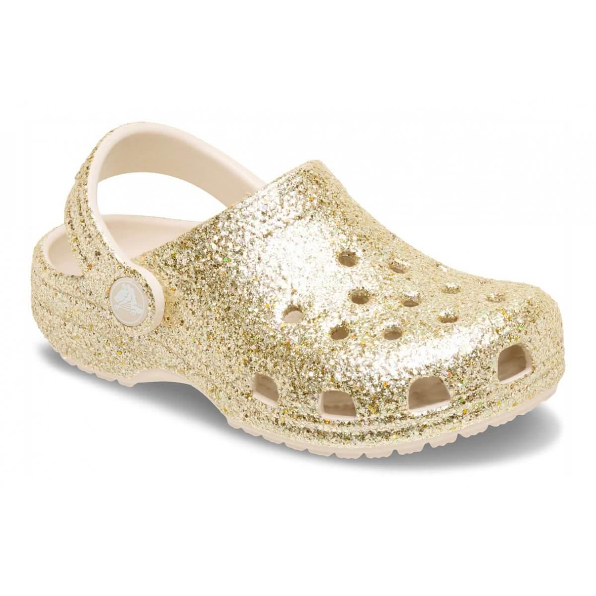 Crocs Classic Chunky Glitter Clog K Çocuk Terlik - Kum Beji