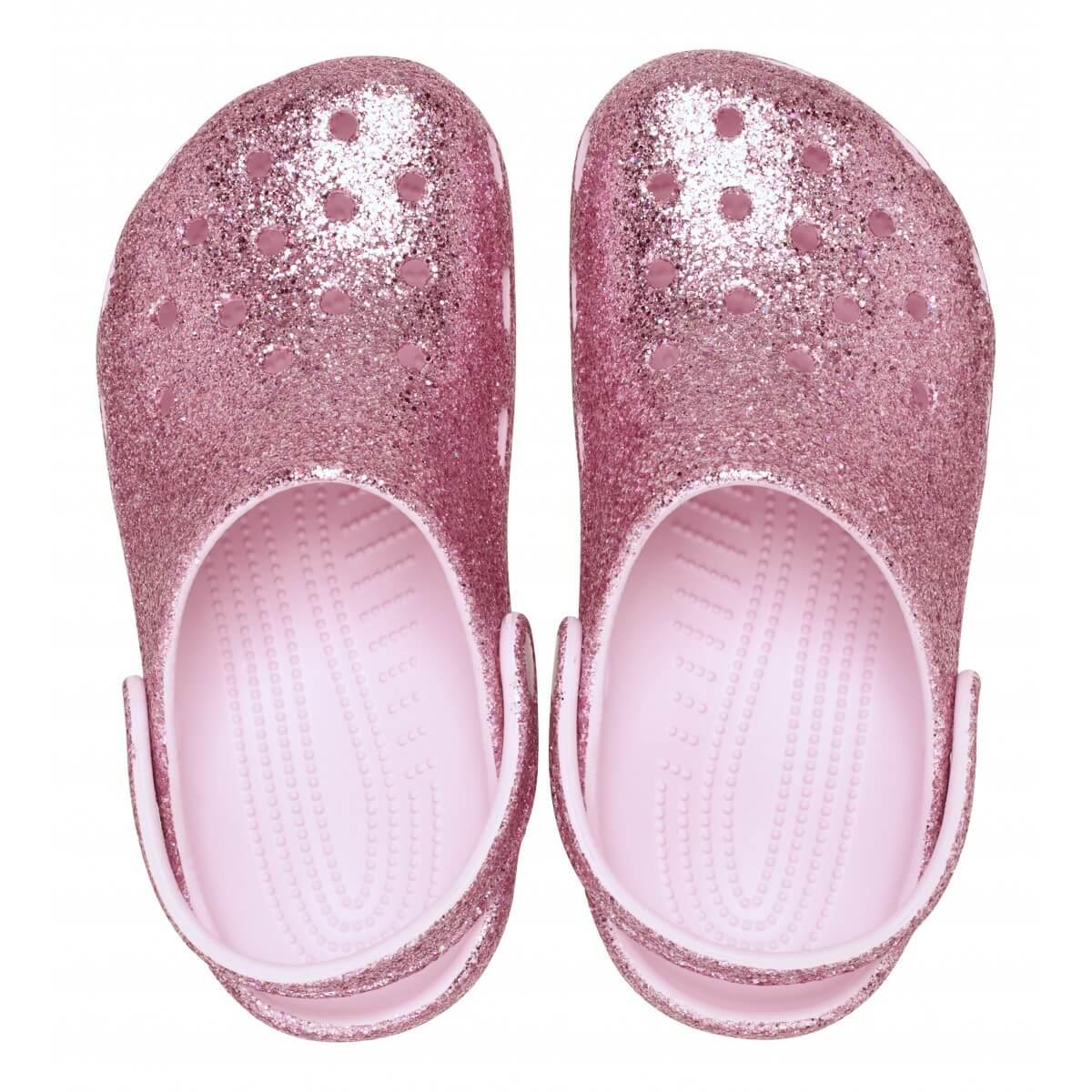 Crocs Classic Chunky Glitter Clog K Çocuk Terlik - Pembe