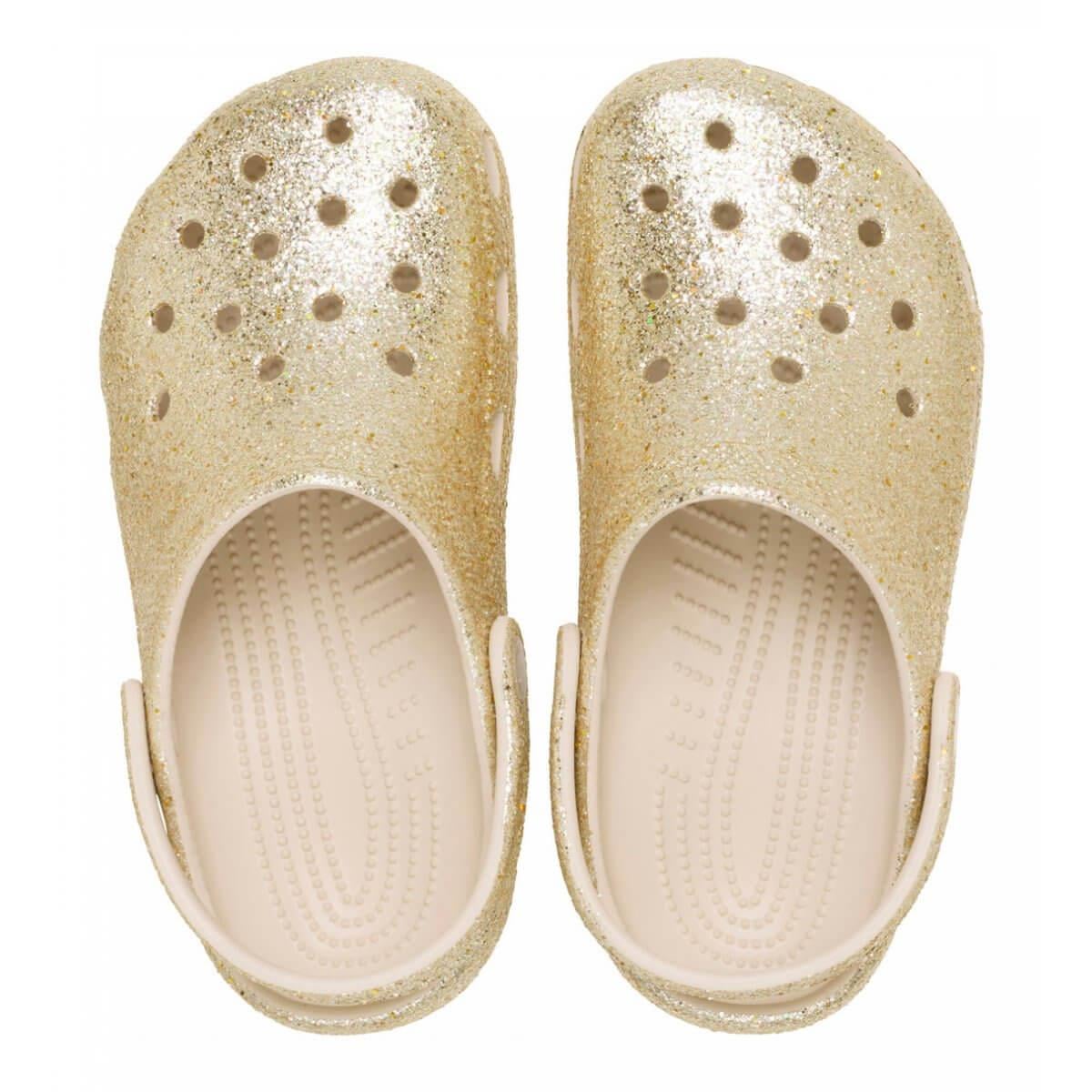 Crocs Classic Chunky Glitter Clog K Çocuk Terlik - Kum Beji