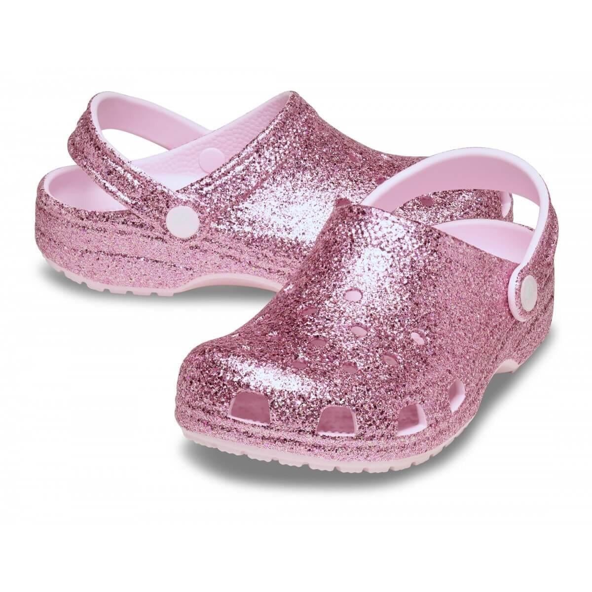 Crocs Classic Chunky Glitter Clog K Çocuk Terlik - Pembe