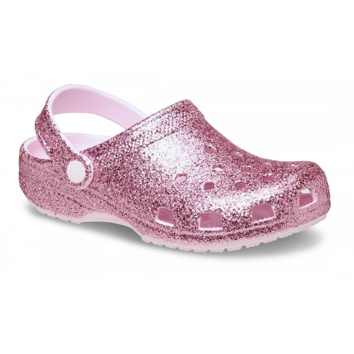 Crocs Classic Chunky Glitter Clog K Çocuk Terlik - Pembe
