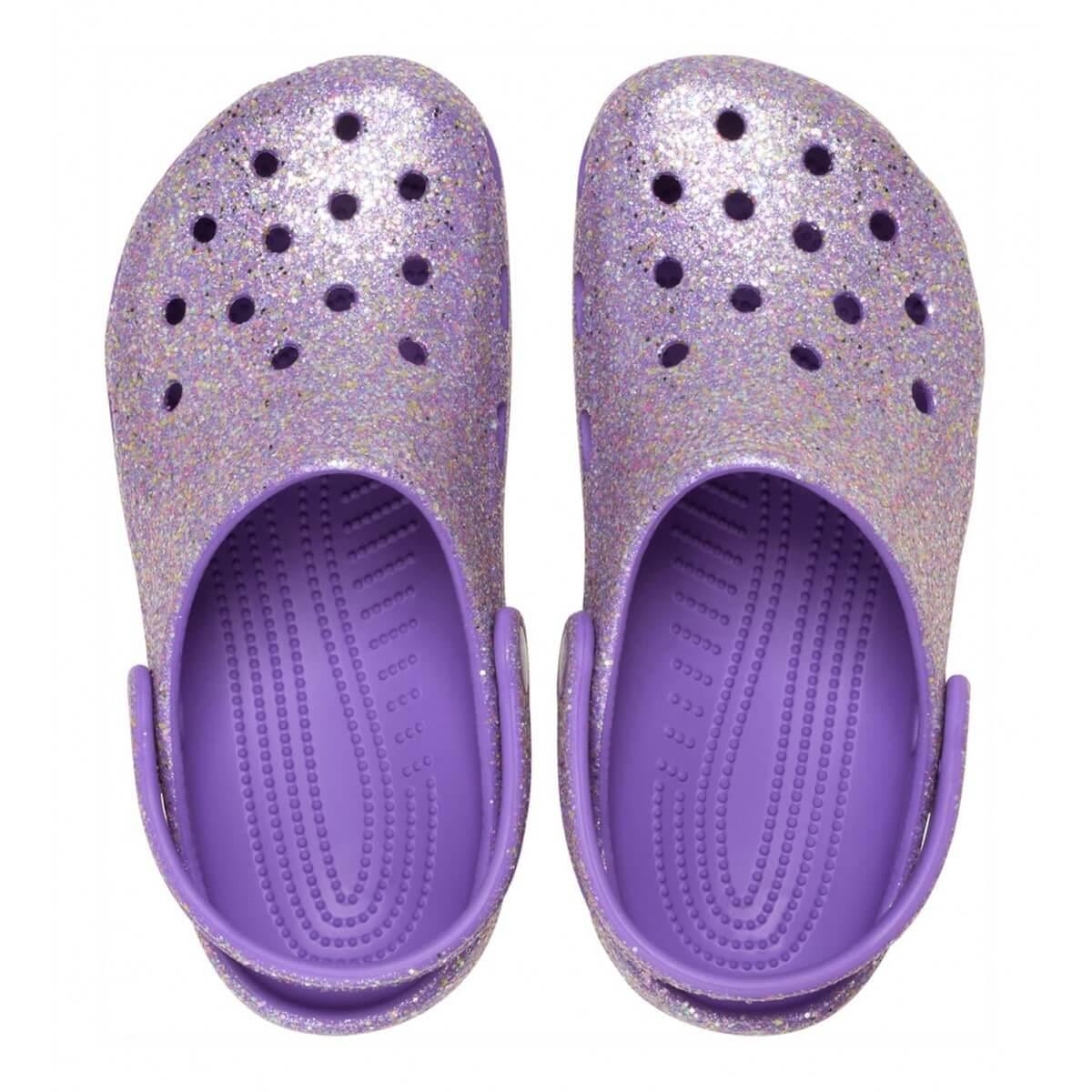 Crocs Classic Fantasy Glitter Clog K Çocuk Terlik - Mor