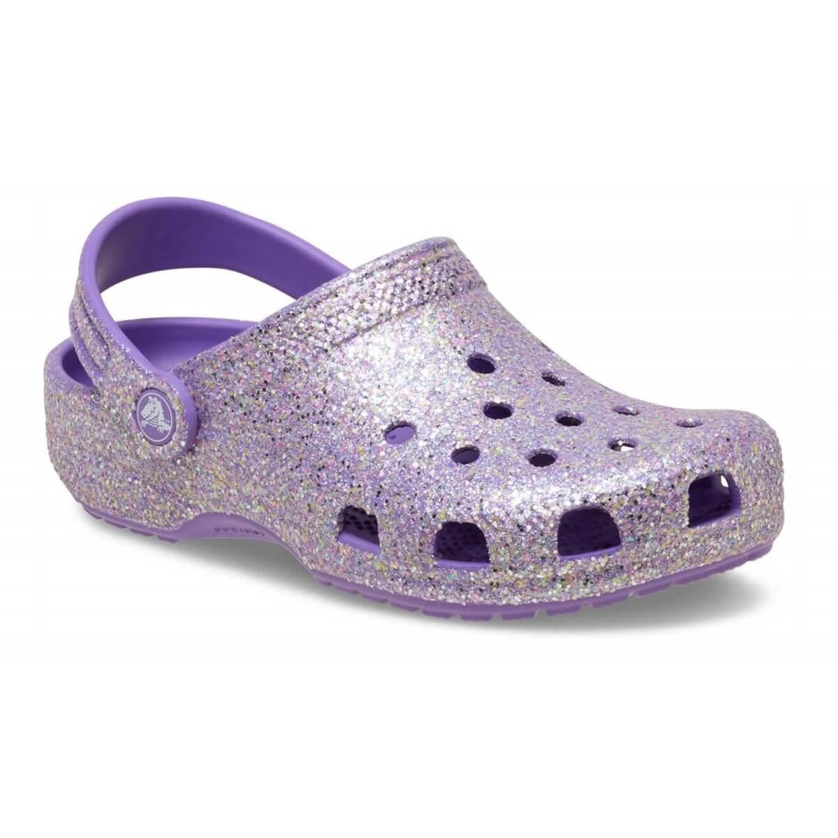 Crocs Classic Fantasy Glitter Clog K Çocuk Terlik - Mor