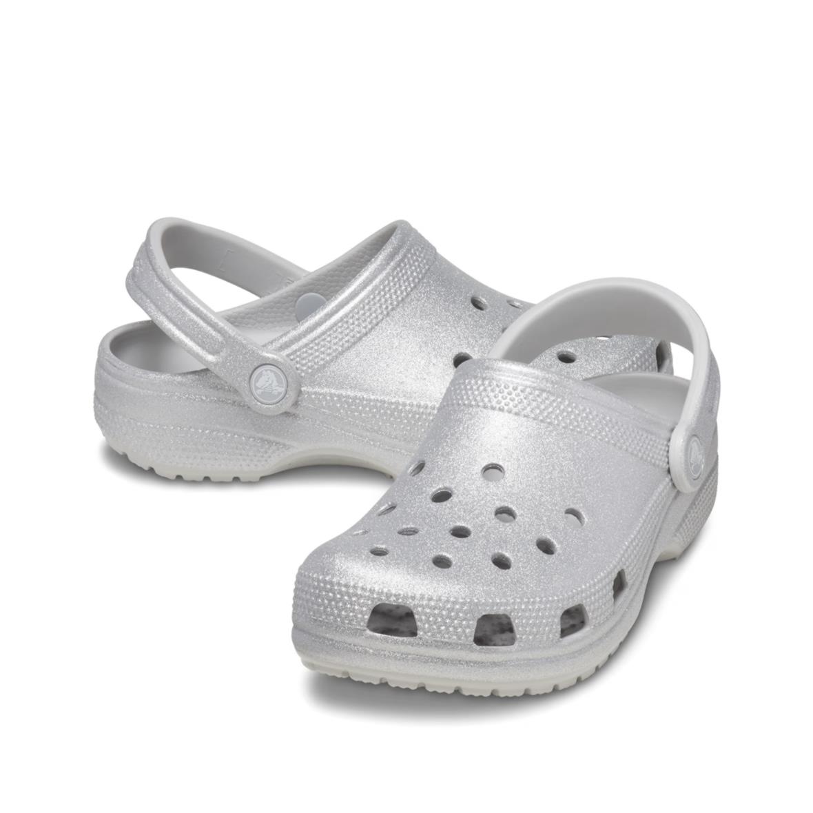 Crocs Classic Glitter Clog Bayan Terlik - Gümüş